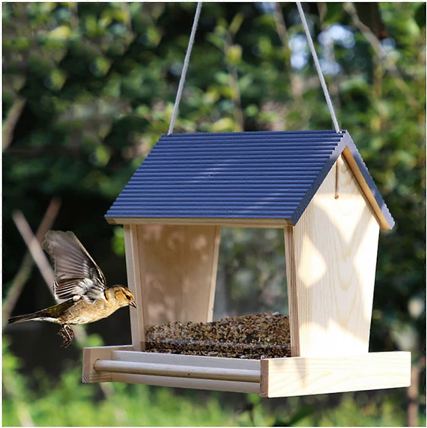 Bird Feeders for Outside,Window Bird Feeders for Outside,Wood Bird Feeder,Wooden Wild Bird Feeder,Large Bird Feeder,Wild Bird Feeders,Hanging Bird Fee