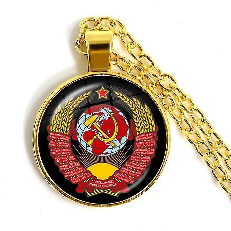 خمر اتحاد الجمهوريات الاشتراكية السوفياتية شارات المنجل المطرقة قلادة قلادة Cccp روسيا شعار الشيوعية تسجيل أعلى درجة مجوهرات للأصدقاء هدية