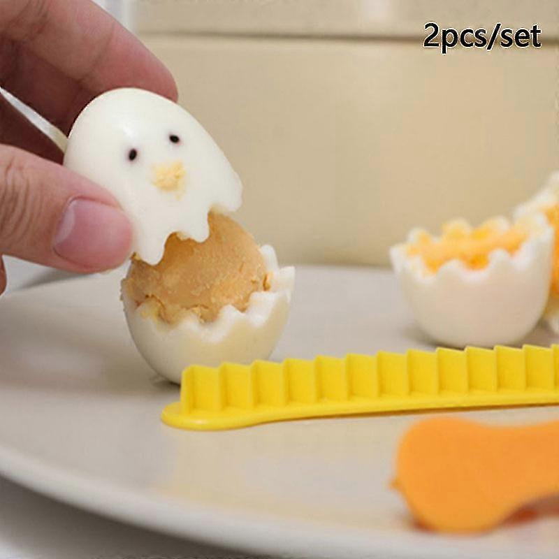 2pcs/set Fancy Cut Eggs Cooked Eggs Cutter Household Boiled Eggs Creative Tools
