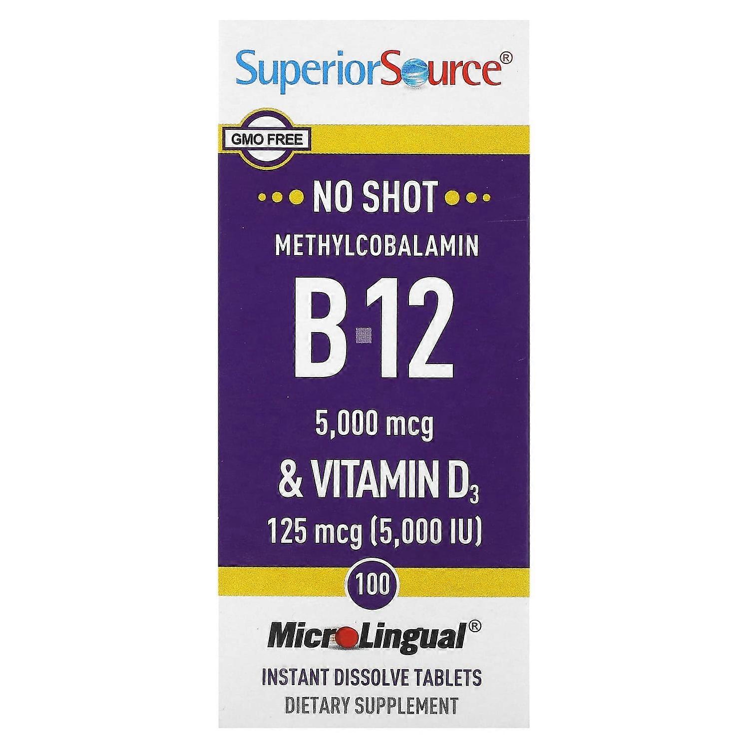 Superior Source, Methylcobalamin B-12 & Vitamin D3, 100 MicroLingual Instant Dissolve Tablets