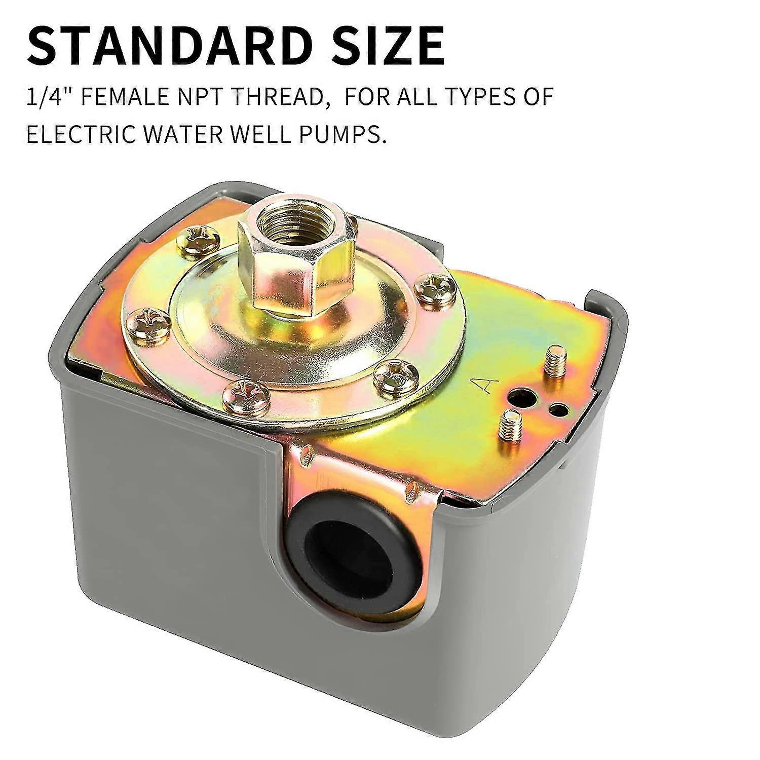 40-60 PSI Well Water Pump Pressure Control Switch – Adjustable Double Spring Pole, 1 Year Warranty