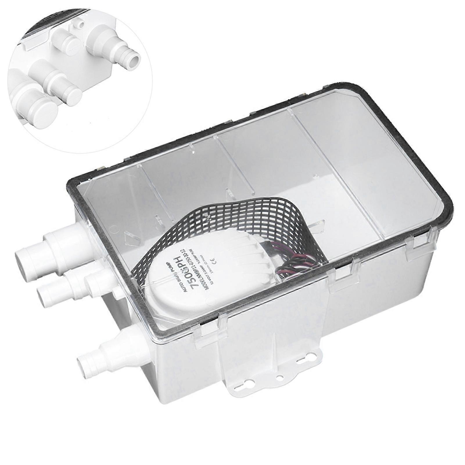 Pompa Di Scarico Doccia Marina 12V 750 GPH - Multi Porta, Con Valvola Di Ritegno, Filtro Removibile, Per Barche E Camper