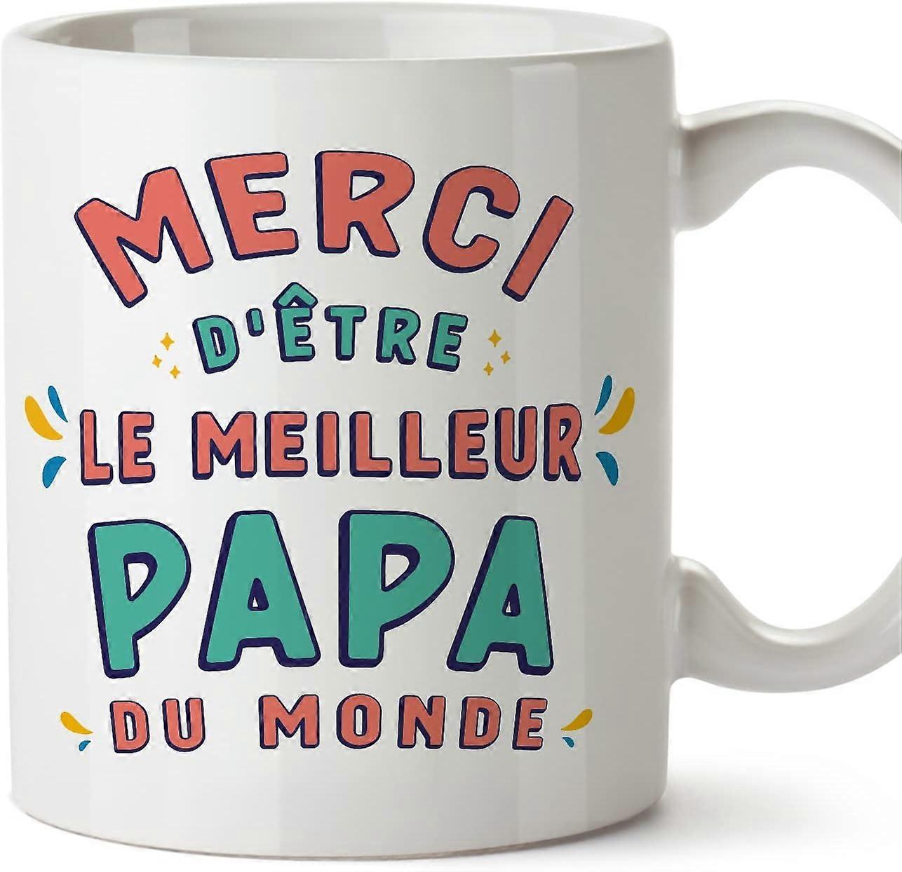 父/父の父の日のフランスのメルシー・ドル・ル・メイユールの面白い贈り物 セラミック 11オンス マグ デザイン 745