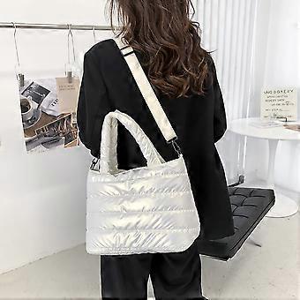 Women's Quilted Puffer Tote Bag - Lightweight Hobo Shoulder Bag With Crossbody Strap