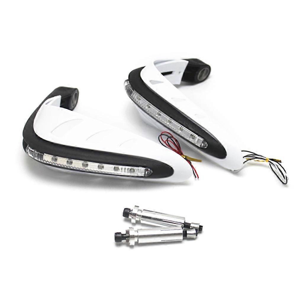 1 Pair 22mm Motocross Hand Guard Handle Protectors Shield HandGuards with Light