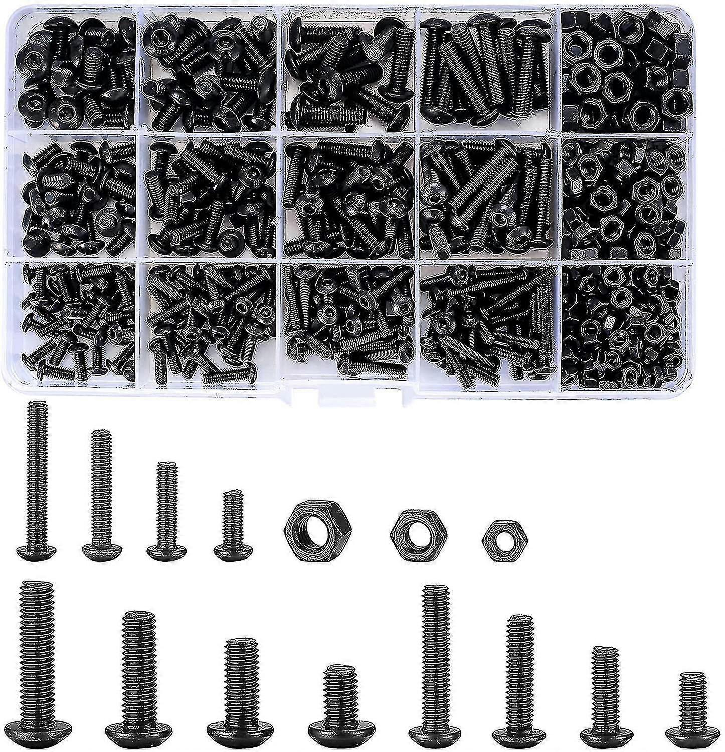 500 Piece Nut And Bolt Combo Set, Socket Screw Bolt And Nut Set