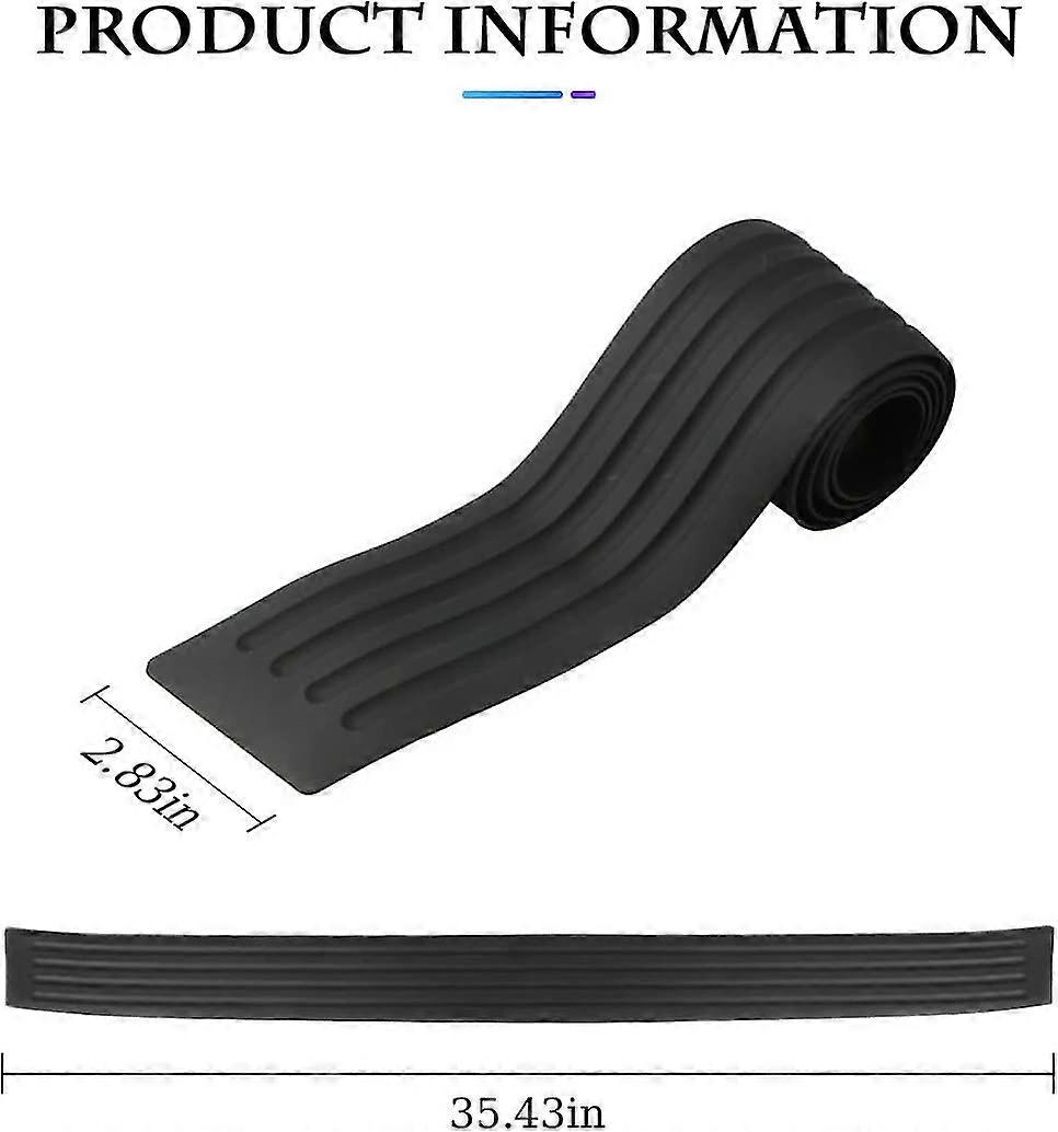 Car Rear Bumper Protector Guard, Universal Black Rubber Anti-scratch Abrasion Resistant Trunk Door Entry Guards Accessory Trim Cover For Suv, Cars, Ca