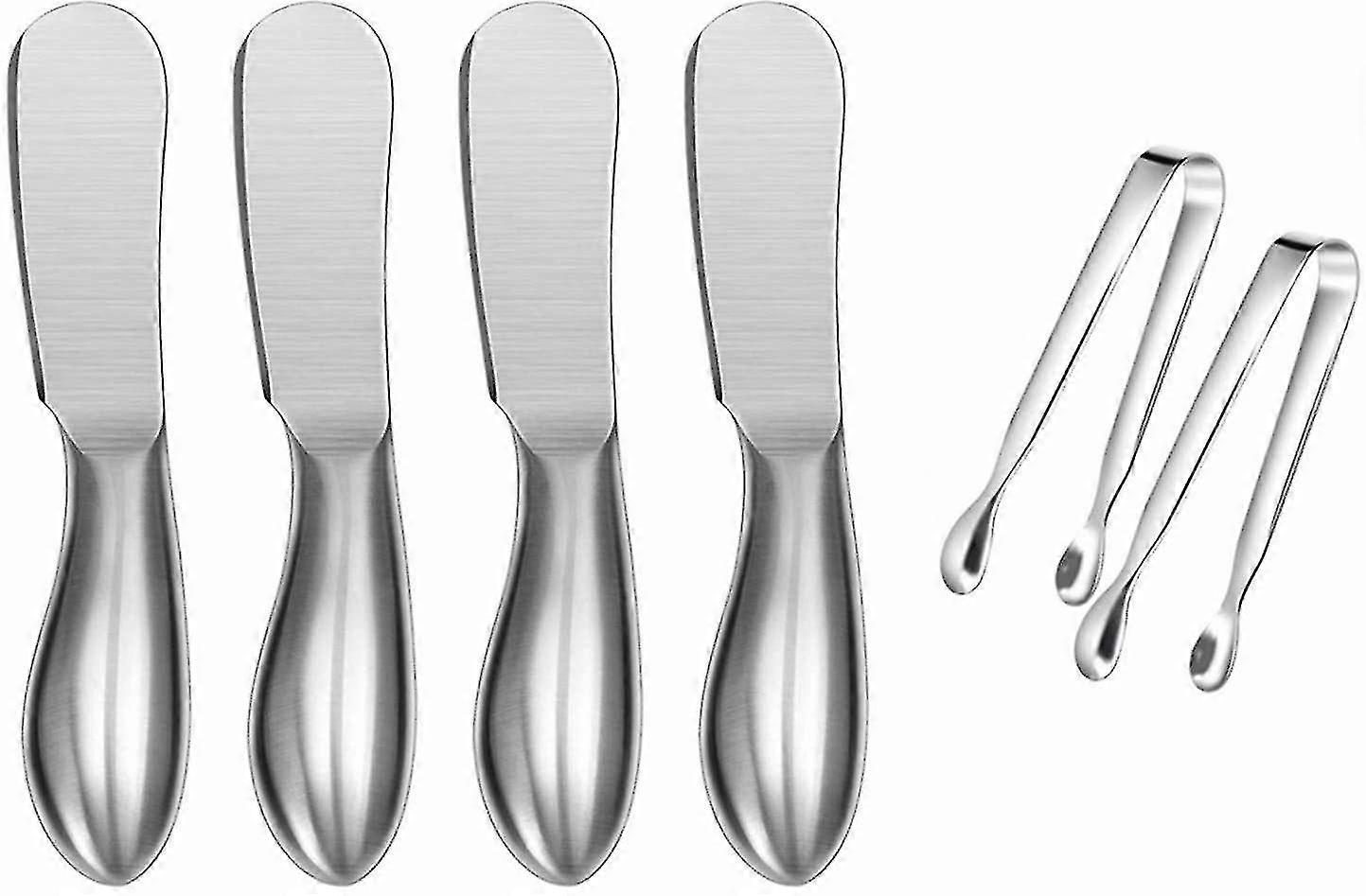 Spreader Knife Set,6 Pcs,mini Serving Tongs,stainless Steel