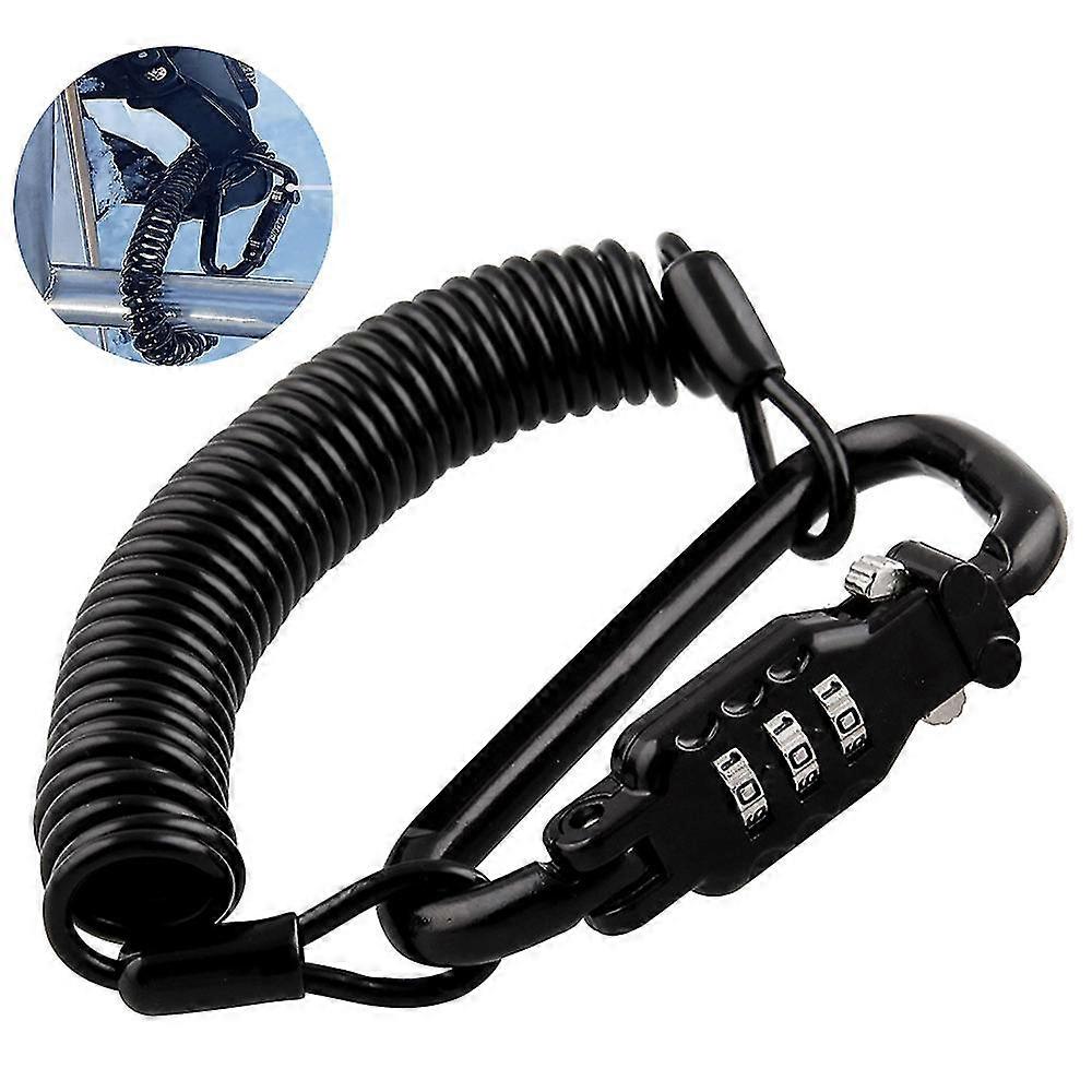 Motorcycle Helmet Lock & Cable, Heavy Duty Universal Combination Lock Cable Caribeaner Lock Motorcycle Security Pin Locking Chain For Bike Helmet, Jac