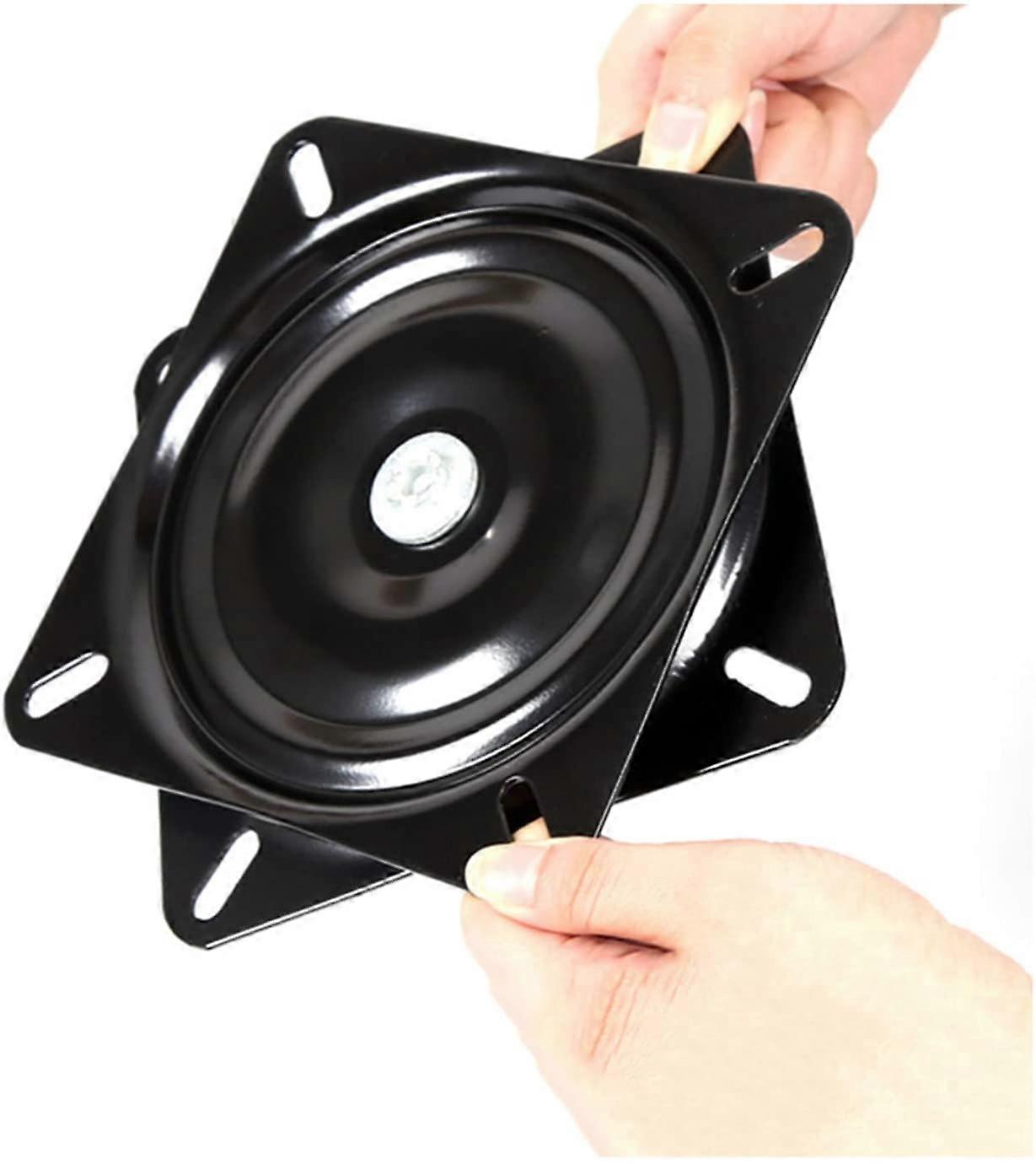 Lazy Susan Square Bearing, 16cm, Swivel Base, for Furniture Sofa TV and Bar Stool, Black