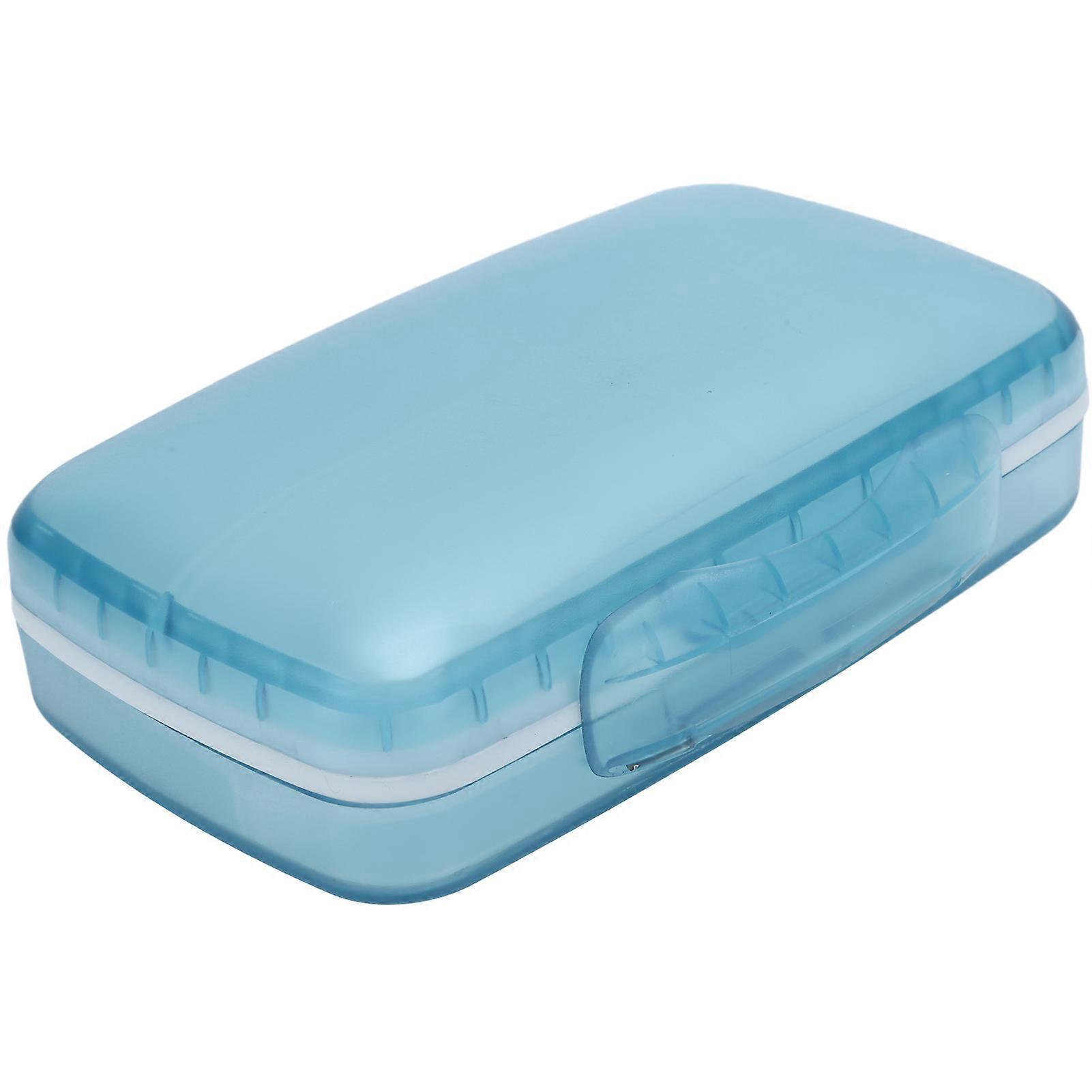 Portable Pills Organizer Box Container Large Capacity Travel Dampproof Medicine CaseBlue