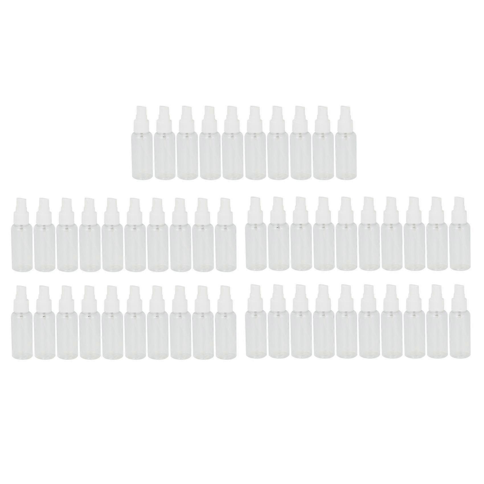 50 Pieces 50ml Spray Bottles Plastic Empty Refillable Atomiser Transparent