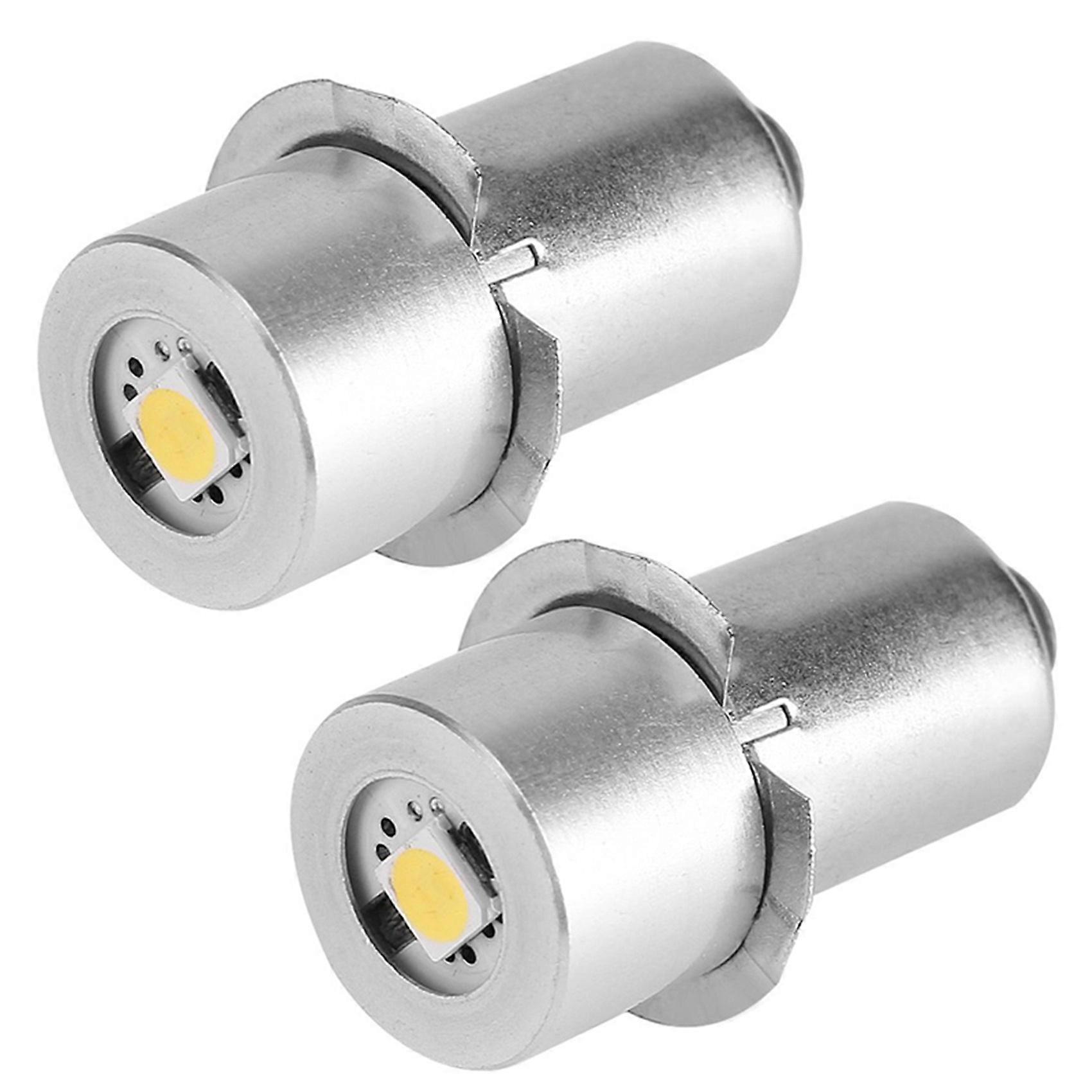 2X 1W P13.5S LED Flashlight Bulb, 100-110LM 2700-7000K Replacement Bulb Torch Lamp Emergency Work L