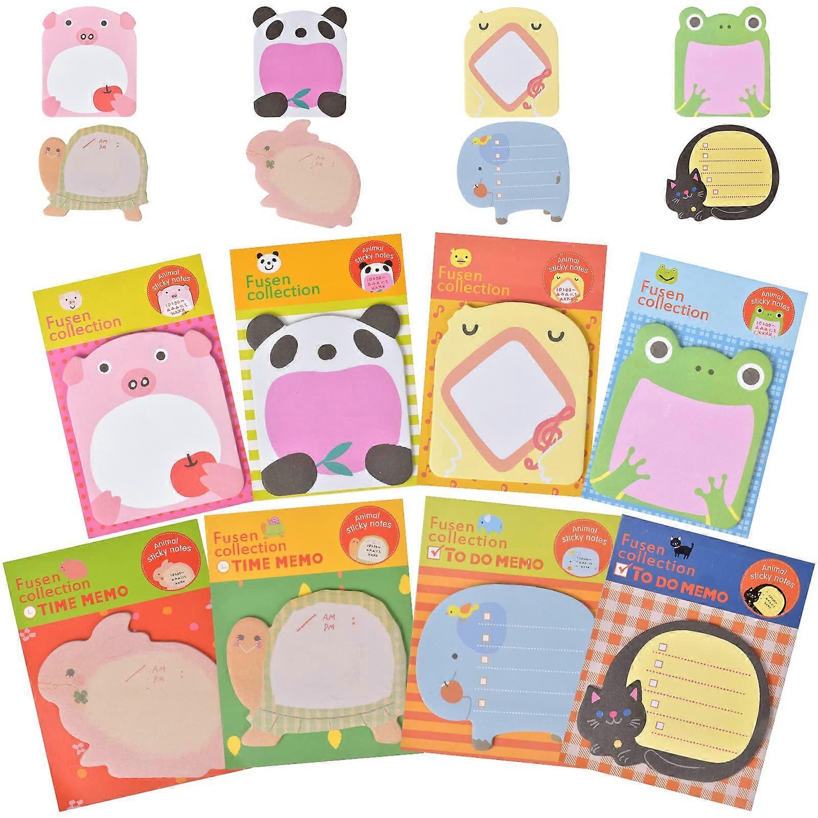 Sticky Notes Pads 16 Pads 240 Sheets Cute Animals Sticky Post Notes Small Cartoon Note Colourful Memo Note Pad