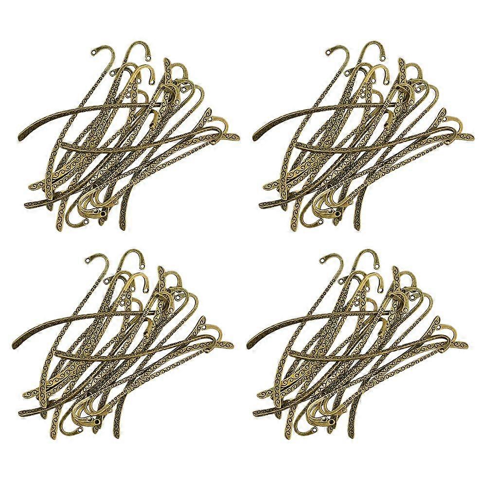 80 Pieces Bronze Beading Line Pattern Bookmarks With Hole For DIY Making