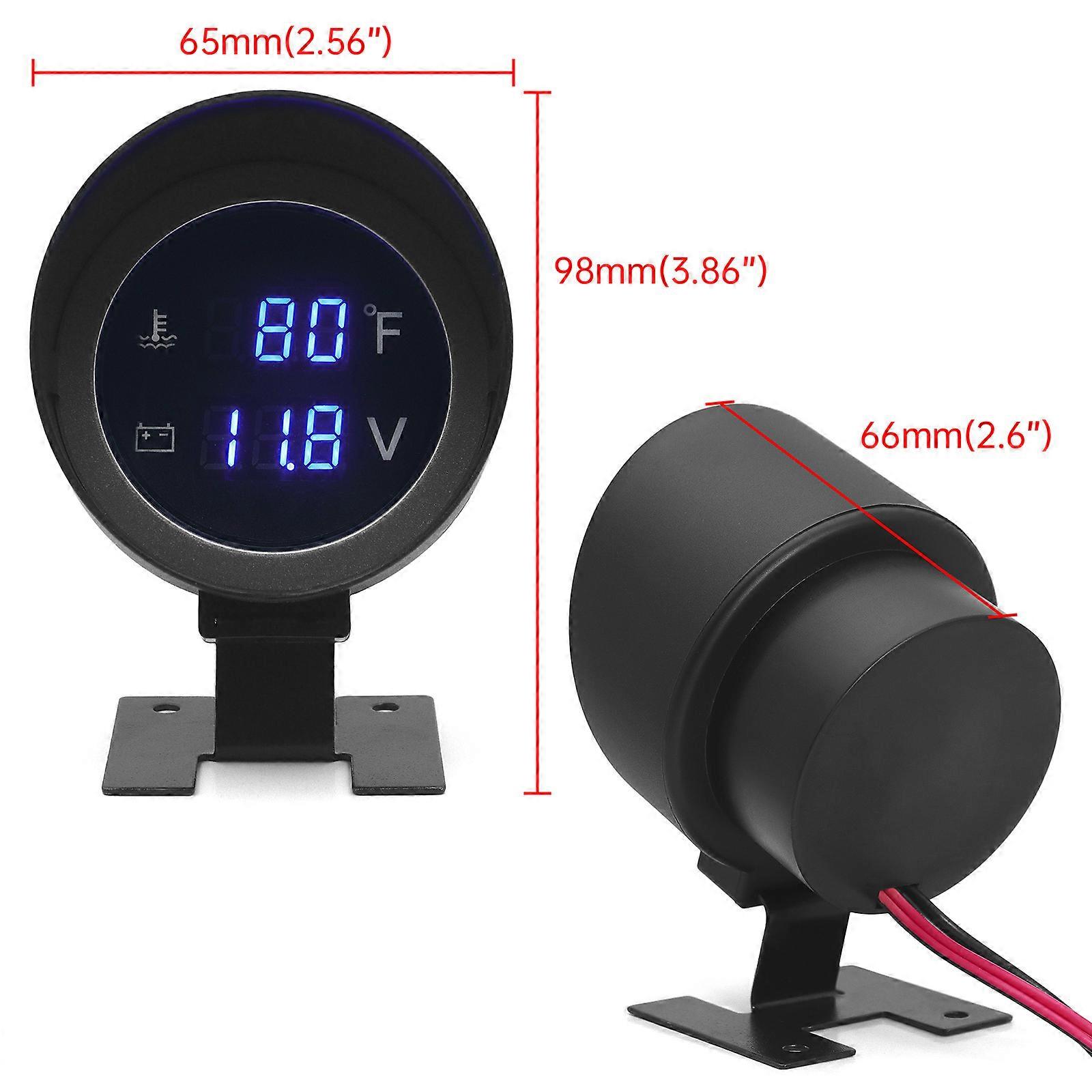 Digitálny ukazovateľ teploty vody 2 v 1 + voltmeter meradlo digitálneho horizontálneho ukazovateľa teploty motora