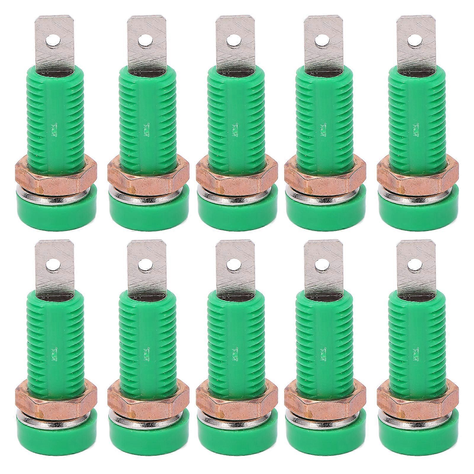 10pcs 4mm Banana Jack Socket Mount Binding Post Connector Adapter Panel for Electronic InstrumentGreen