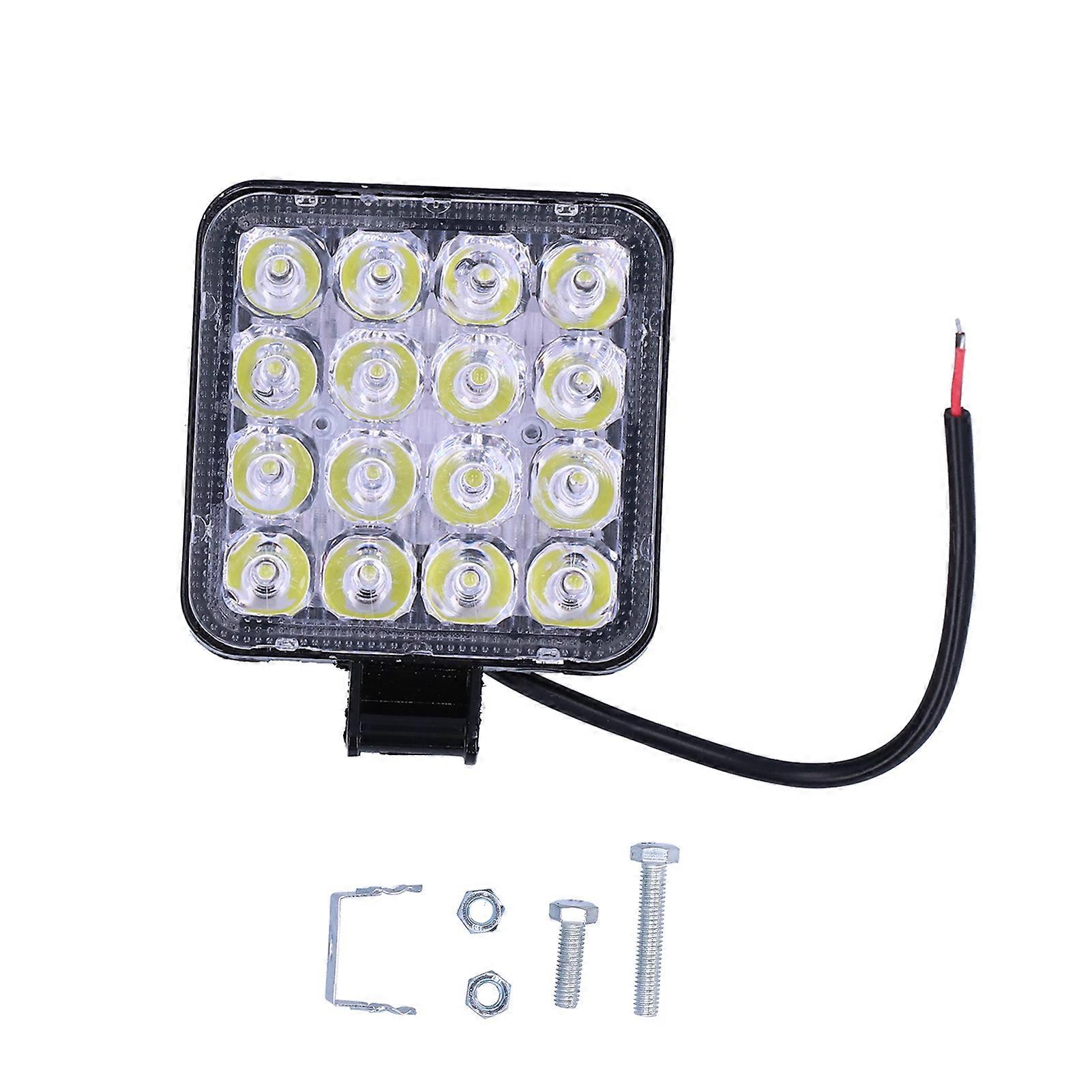 16LED Work Light 48W IP68 Waterproof Tetragonum Universal Modification for Auto Motorcycle
