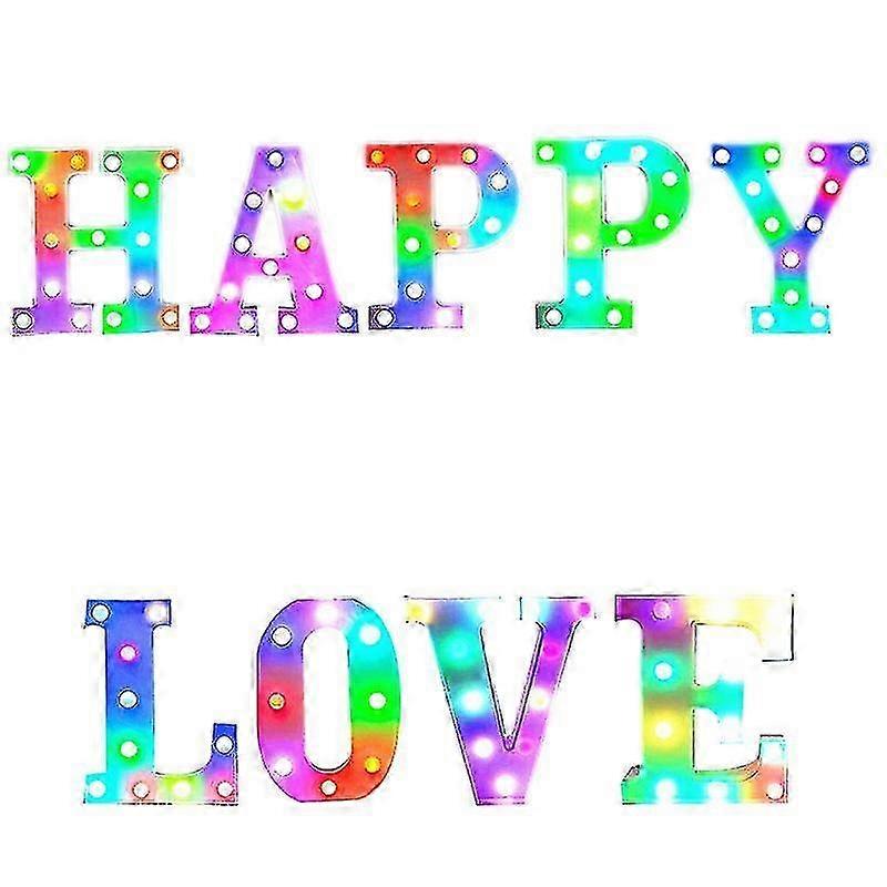 Colorful Led Marquee Letter Lights With Remote, Party Bar Letters With Lights Decorations-Yvan
