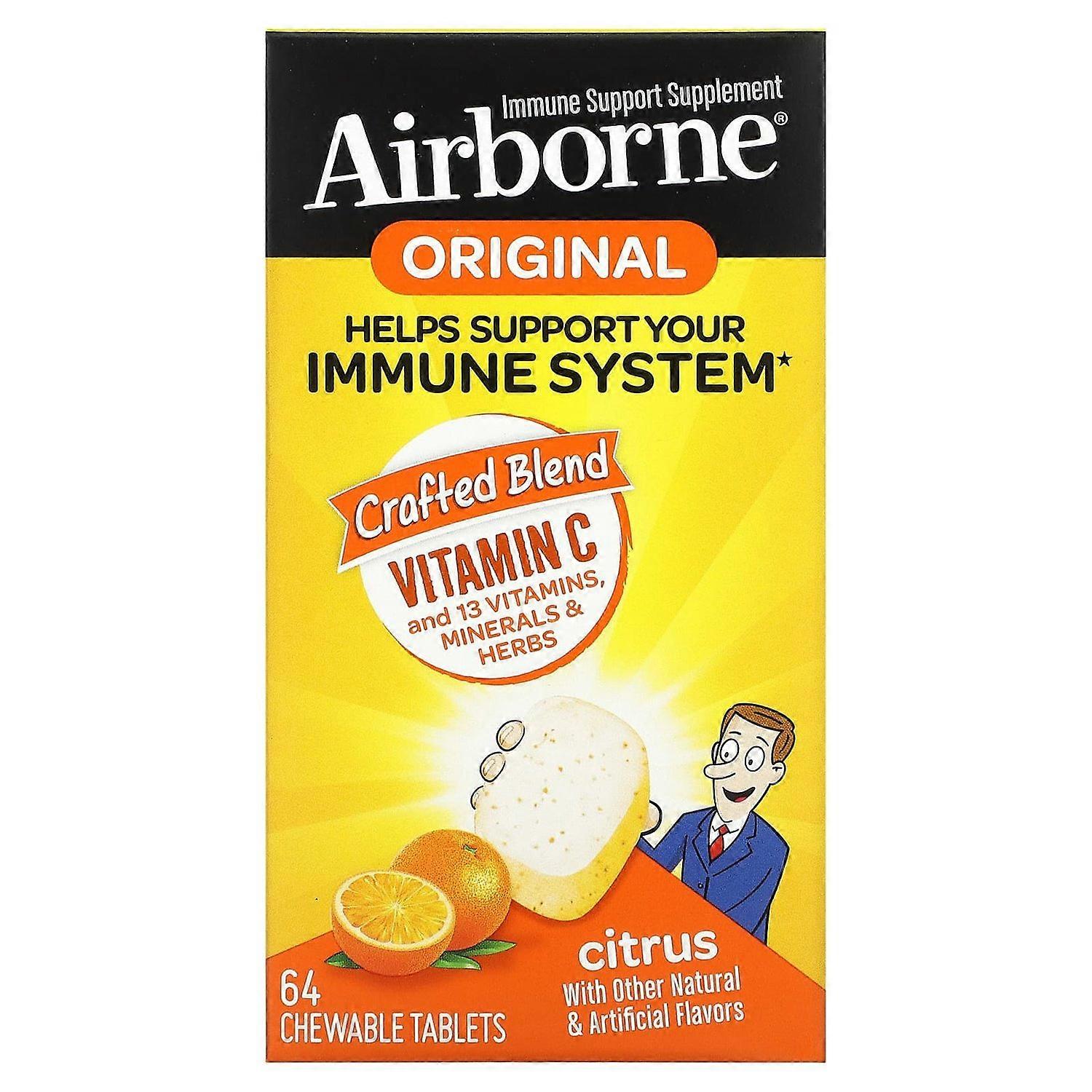 AirBorne, Original Vitamin C, Citrus, 64 Chewable Tablets