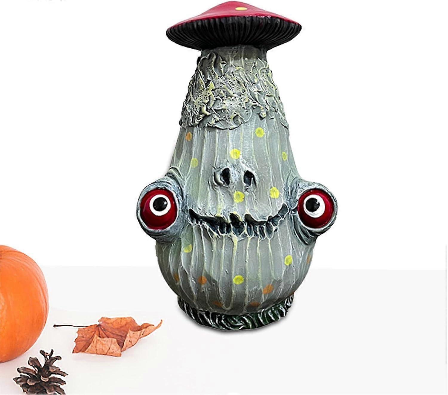 Scary Variation Resin Mushroom Statue Ornaments, Decorative Mushroom Figurine Collectible Statue Halloween Atmosphere Decorations