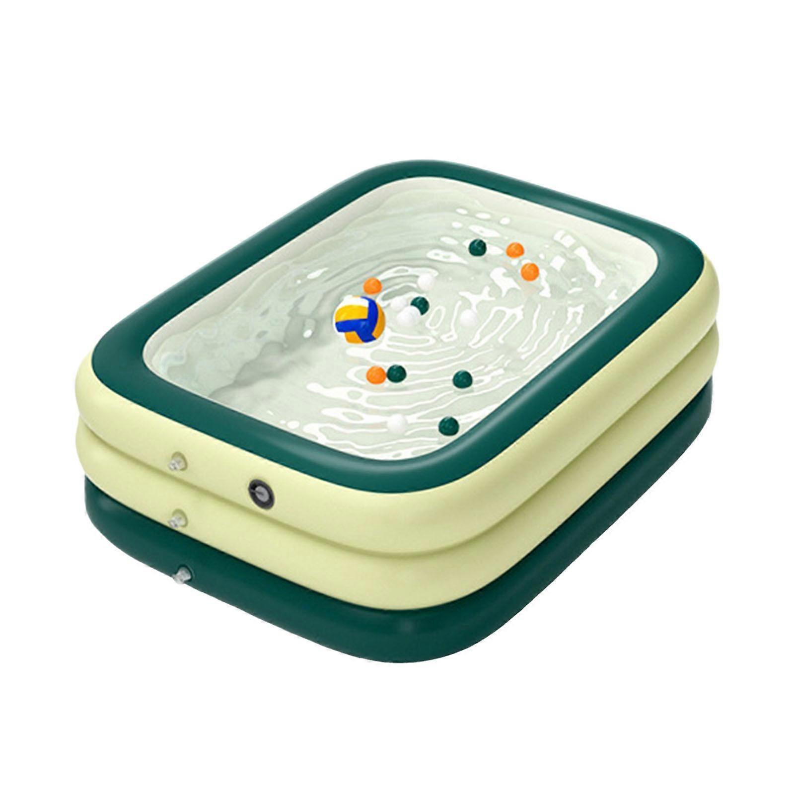 Inflatable Pool Rectangular Shaped Cute Patterns Foldable Thickened PVC Swimming Pool for Kids