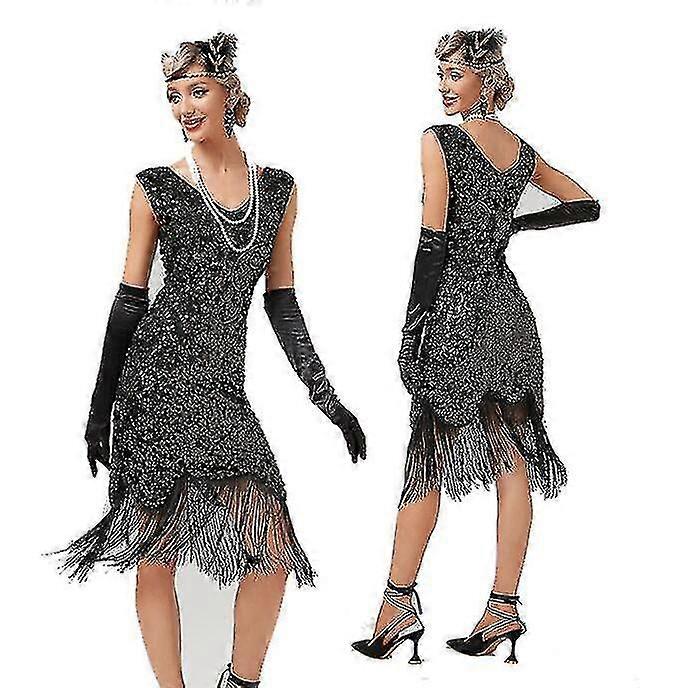 Robe de soirée vintage à paillettes pour femmes des années 1920