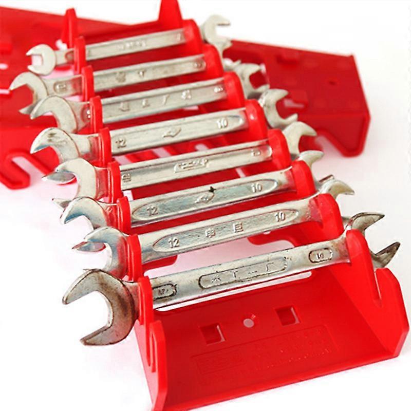 Socket Red Holder Storage Household Multifunction Organizer Rack Tool Multislot Hook Wall Spanner Plastic Hole Wrench Mounted