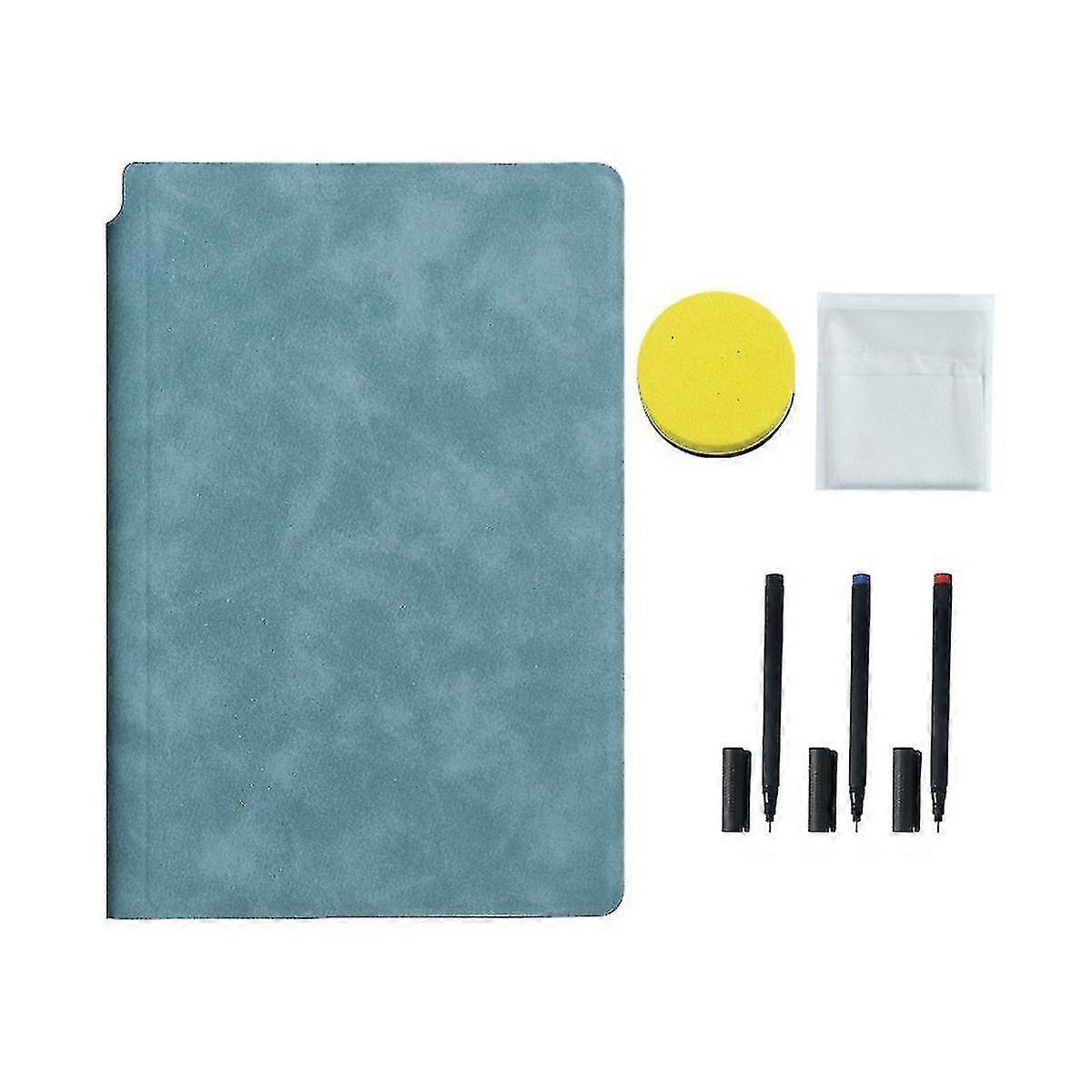 Erasable Small Whiteboard A5 Notebook Leather Portable Draft Book Writing Board Desktop Notepad Lea