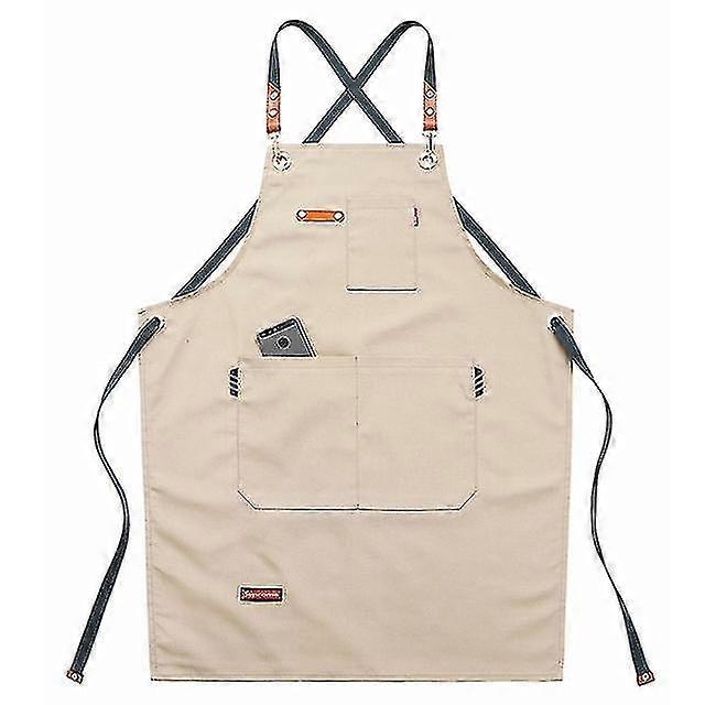 Unisex Work Förkläde Canvas Förkläde Bib Justerbart köksförkläde