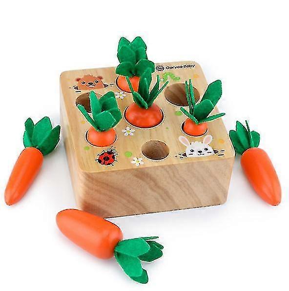 Pull Radish Toy, Children Wooden Building Block Toy Educational Toy, For Toddlers 1 To 3 Years Old