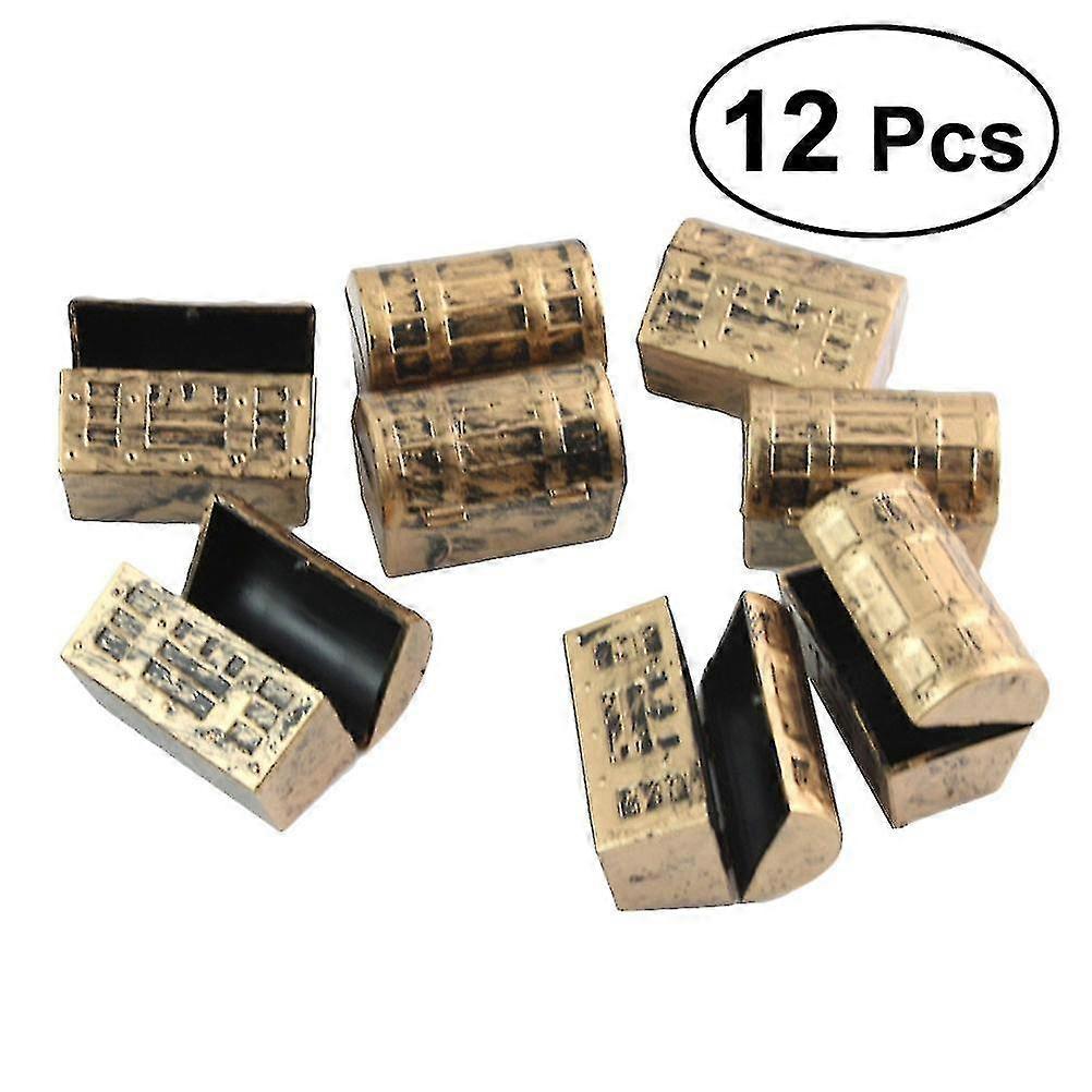 12pcs μίνι πειρατικό θησαυρό θησαυρούς vintage θησαυρό κουτί αποθήκευσης περίπτωση τέλεια για παιδιά πειρατής παιχνίδι σετ κόμμα χάρες (ανάμεικτα)