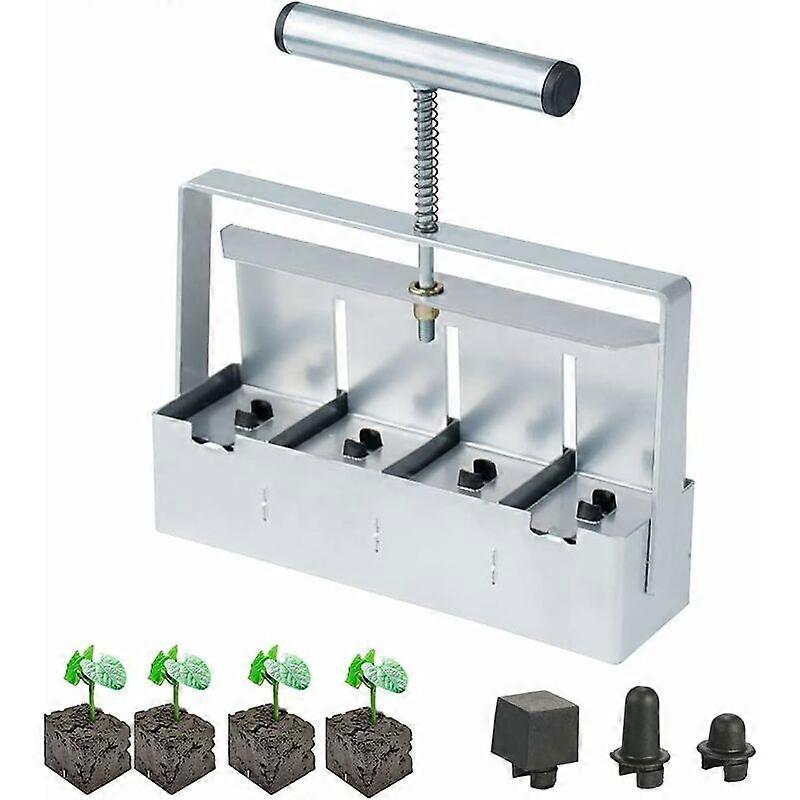 Manual Soil Blocking Tool, Gardening Tool, 2 Inch Soil Blocker, with Non-Slip Handle, Soil Block Press for Seedling, Comfortable for Planting, Transpl