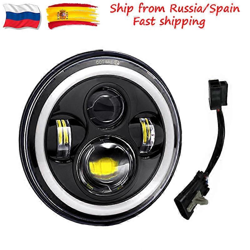 E mark number  Approved 7 Inch Motorcycles LED Headlights H4 High Low Beam Running Lights 6000K