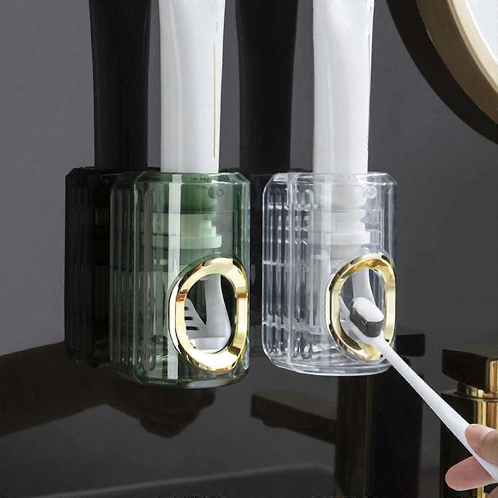 Toothpaste Squeezer Removable Storage Rack Automatic Hands-Free Space-Saving Dispenser With Detachable Dust-Proof