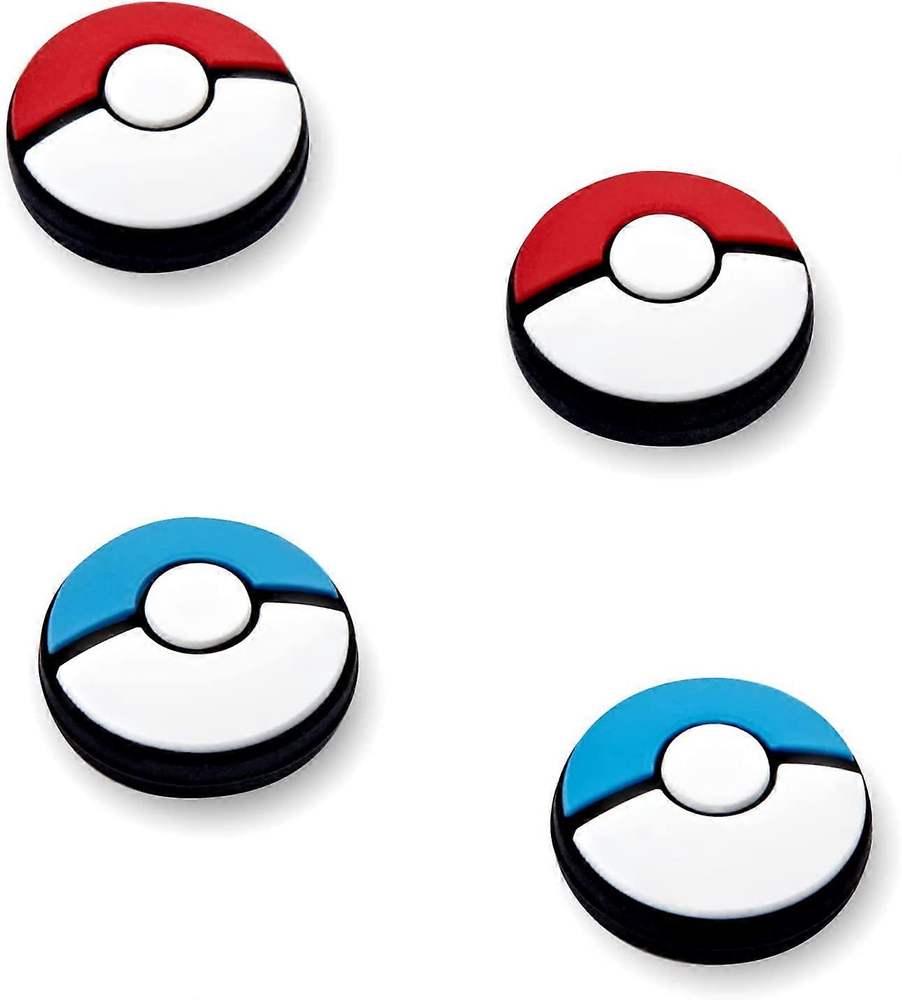 Joystick Caps Thumb Grip Compatible with Nintendo Switch and Switch OLED, Silicone Caps for Joy-Con Controller - Red + Blue, 2 Pairs (4pcs)