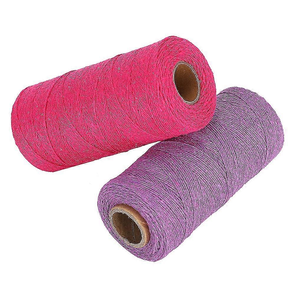 2 Pcs 84 Pure Cotton Weaving Yarn for Warp Knitting Sewing and Blanket Making
