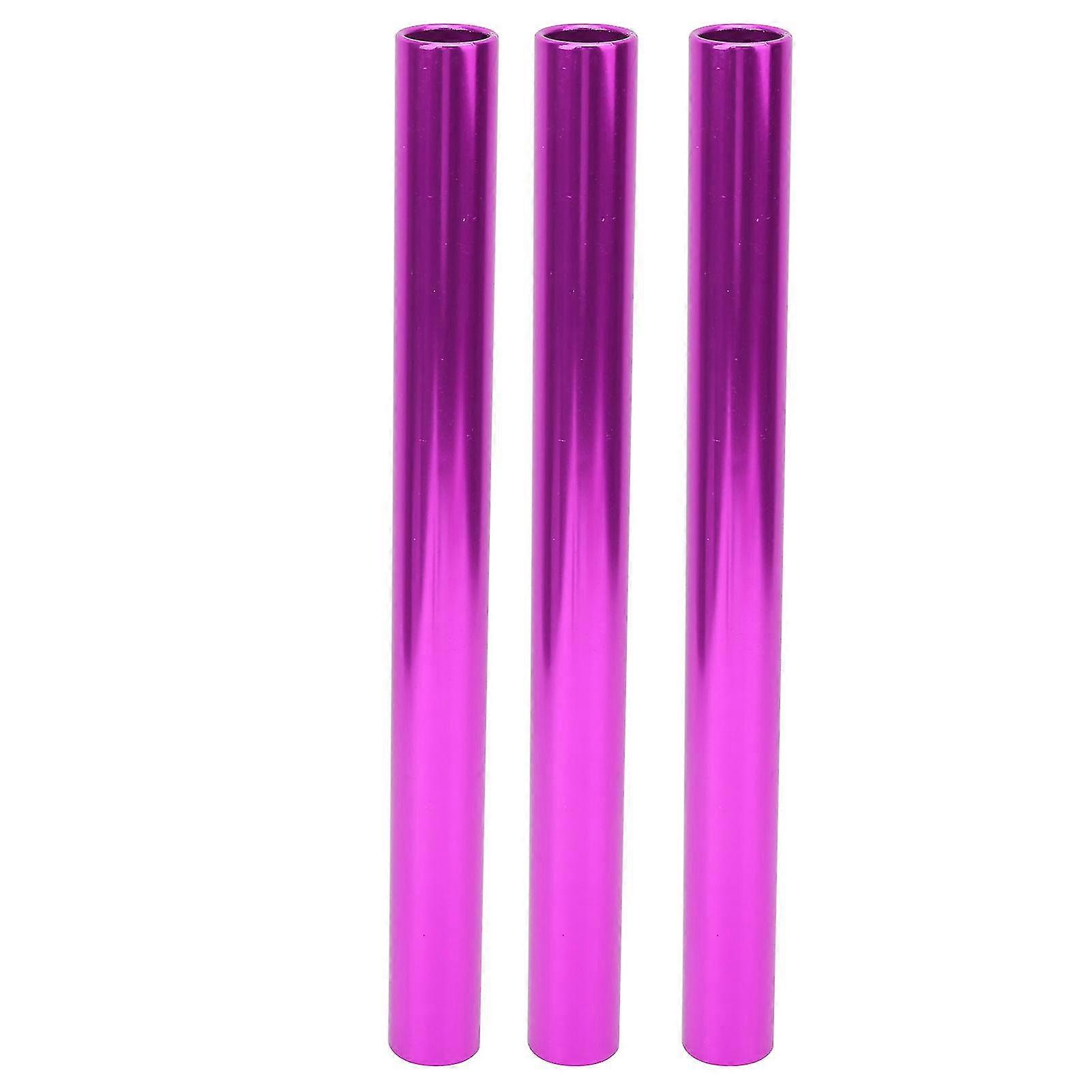 Set of 3 Purple Aluminum Alloy Electroplating Relay Batons