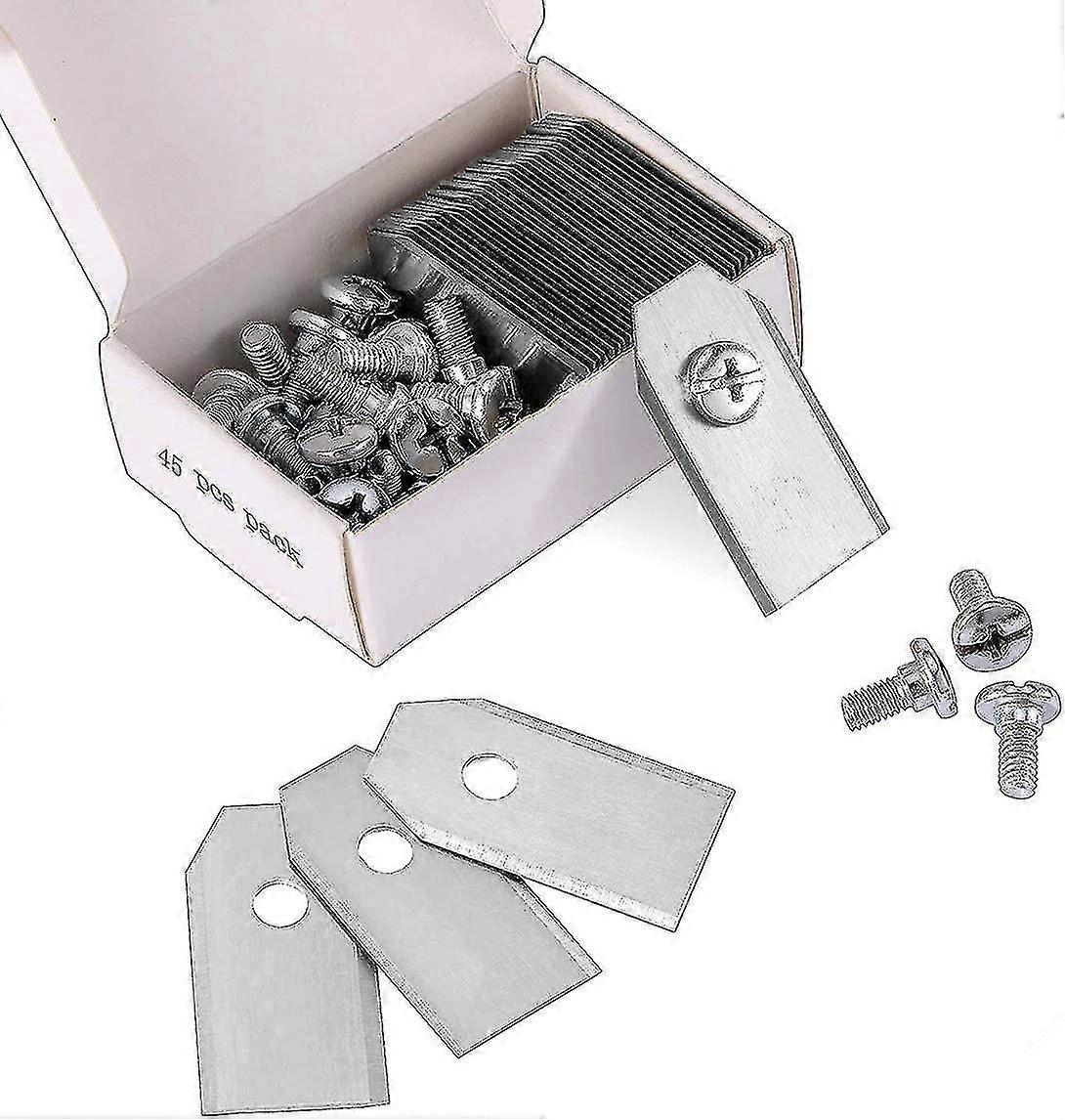 45 X Titanium Knife Blades For All Husqvarn / Automower / Yardforce / Gardena Robotic Mowers (3g-0.75mm) With 45 Screws