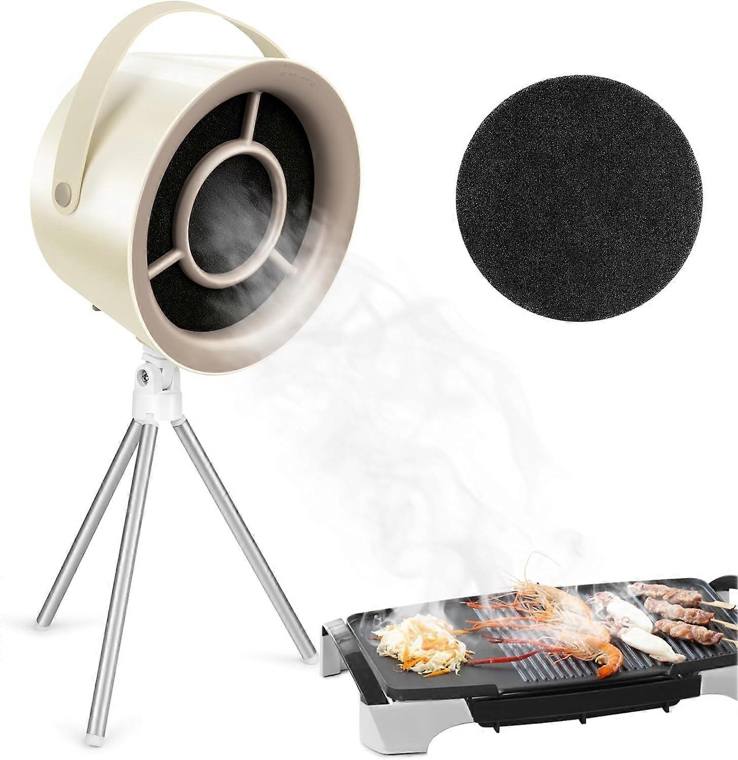 Desktop Range Hood, Mini Range Hood with 4 Speed Exhaust Fan, Portable Cooker Hood with Detachable Stand for Indoor BBQ