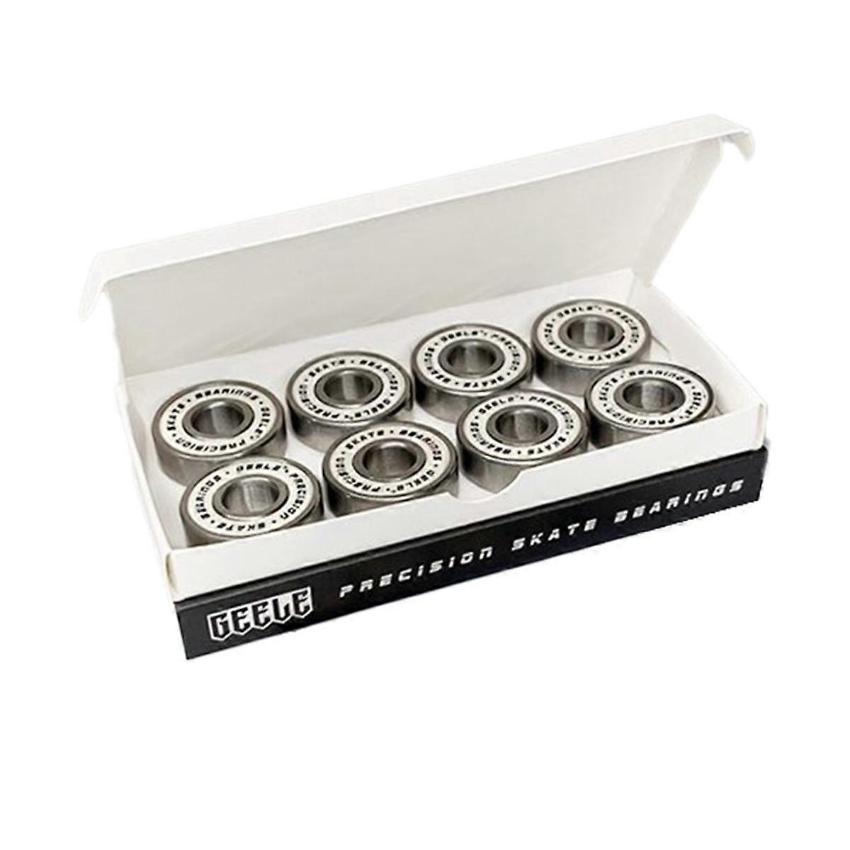 8Pcs Skateboard Bearings for Skateboard Longboard Inline Pulley Turntable Silver