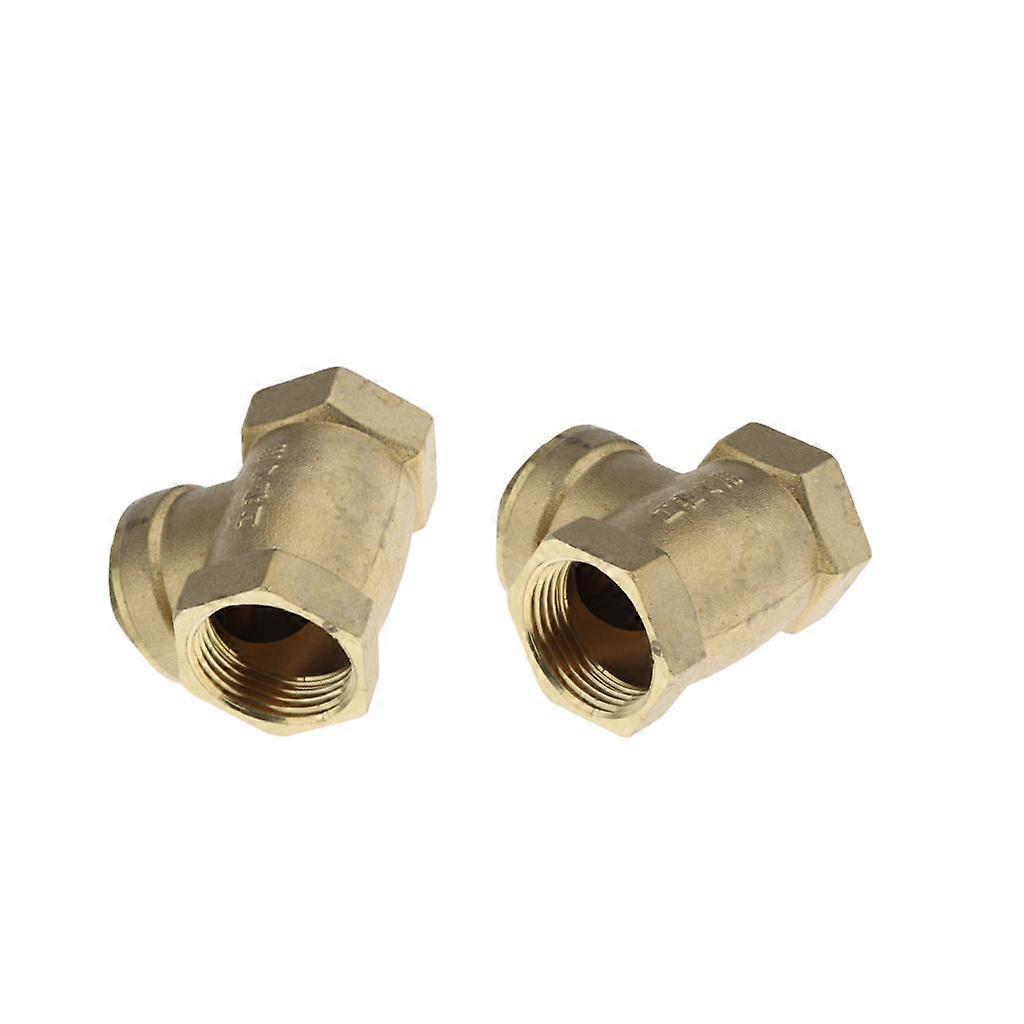 2 Pcs Female Thread Brass Swing Check Valve 1 Inch (DN25) - Horizontal One Way Check Valve, Durable