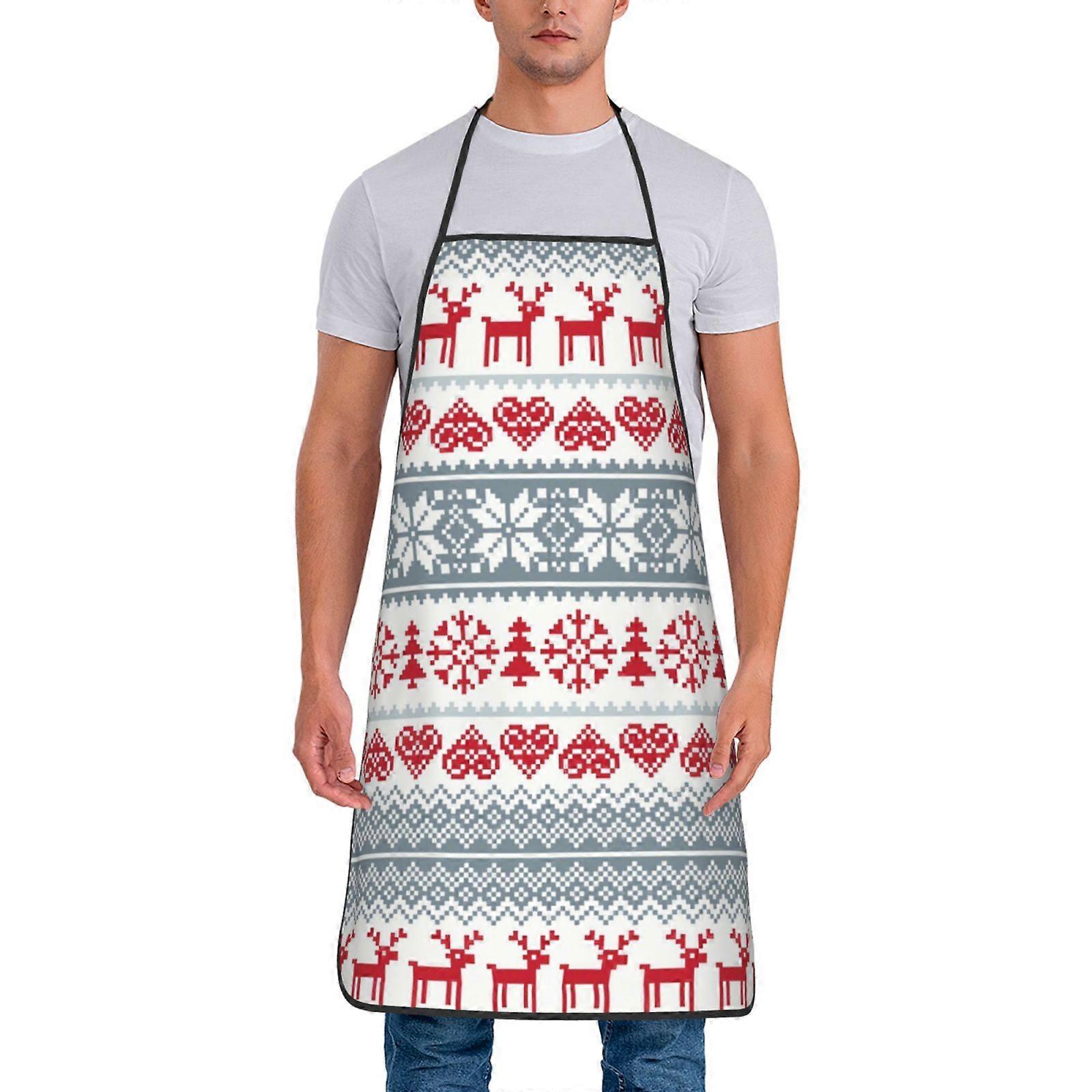 عيد ميلاد سعيد 2024 لطيف سانتا نمط ساحة مقاوم للماء المطبخ المنزلي الطبخ الخبز ساحة البستنة للنساء الرجال 28