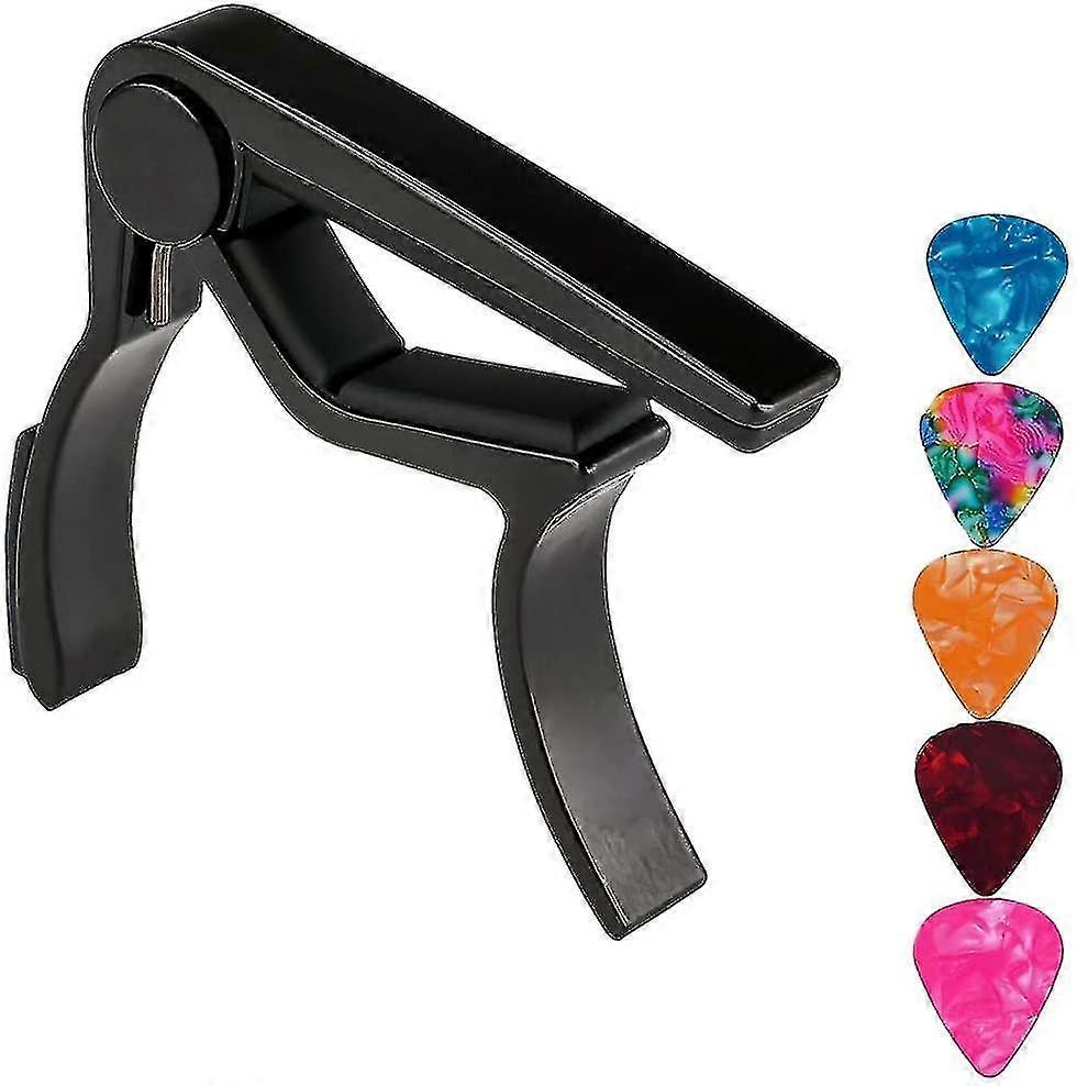 Capo, Gitarrcapo, Med 5-pack plektrum, Gitarrcapos, För akustisk gitarr, Elgitarr