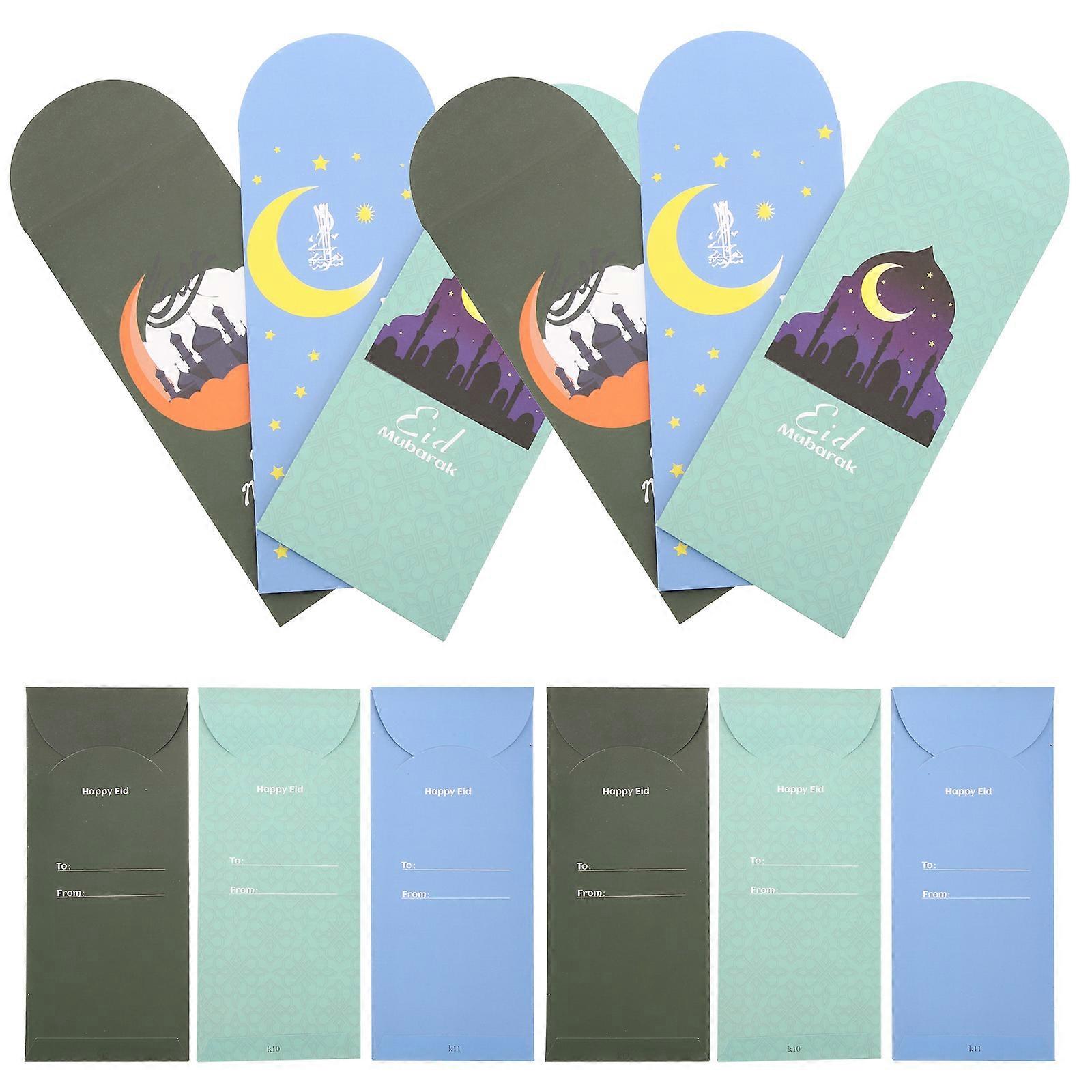 18pcs Eid Mubarak Envelopes Ramadan Paper Envelopes Money Gift Envelopes
