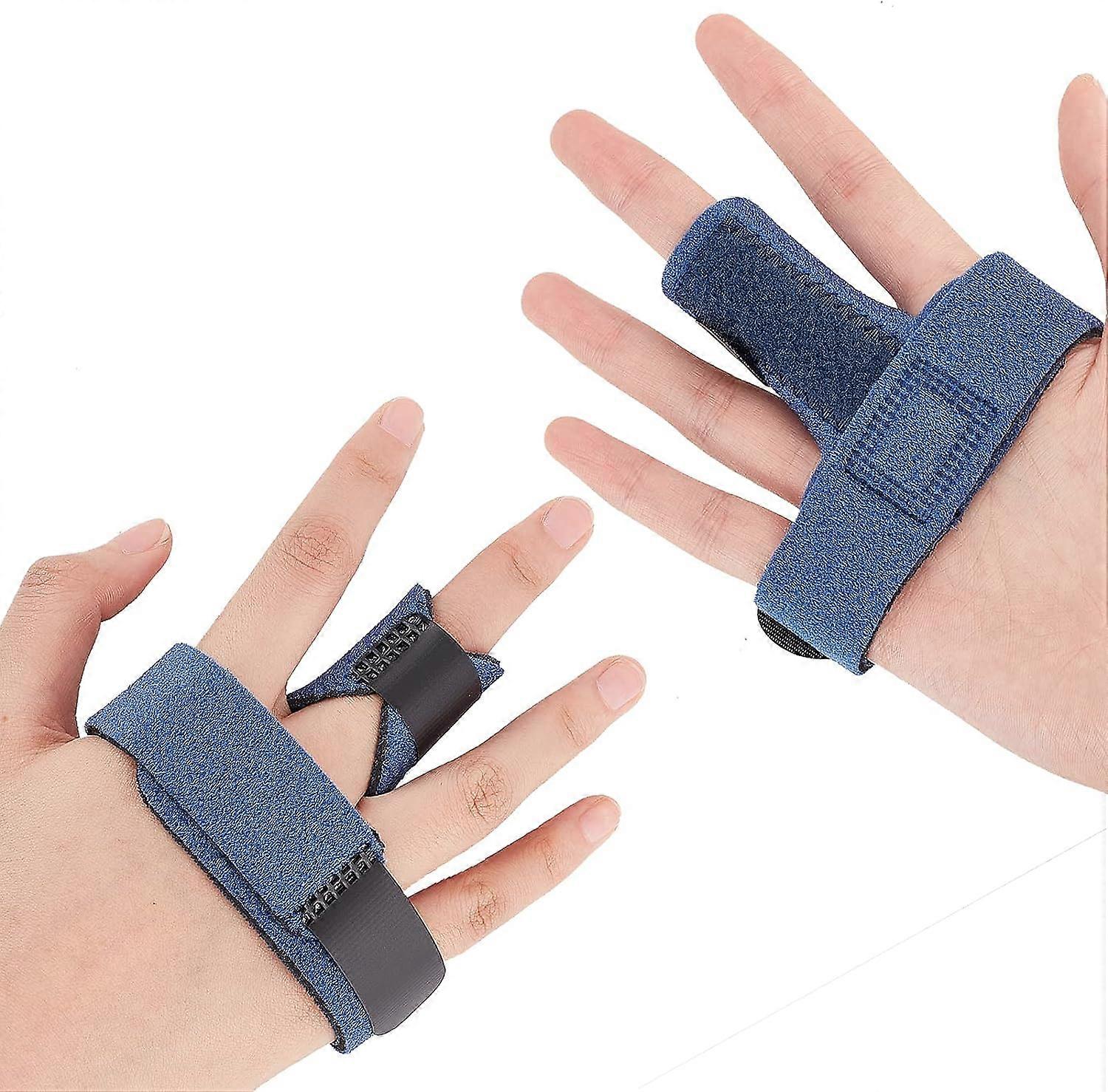 Trigger Finger Splint, Adjustable Padded Finger Straightener, Extra Fixing Band for Finger Support