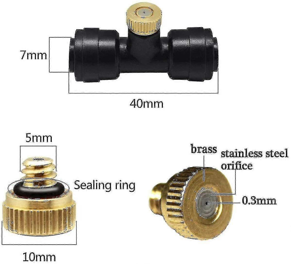 1/4'' Slip- Mi Nozzles Kit, Fog Nozzles For Patio Mi System