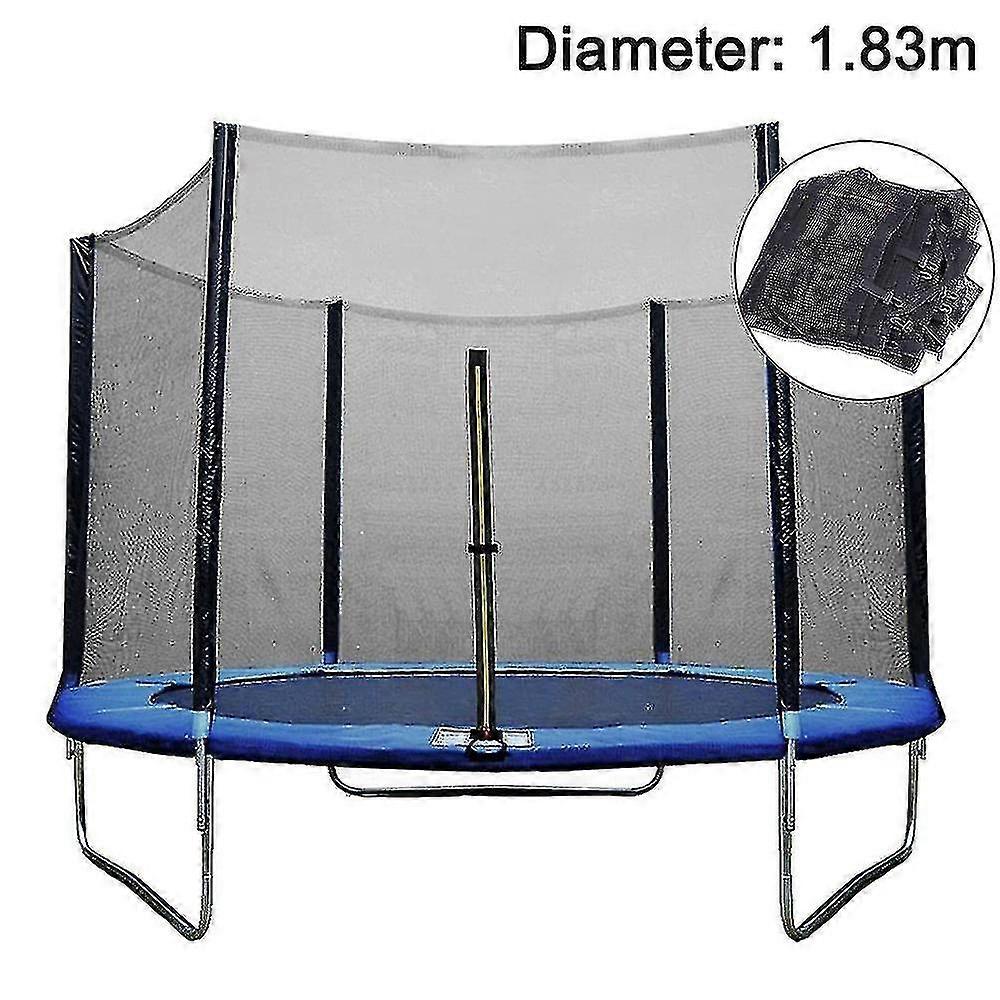 Children's 6ft Strong Security Trampoline Net With Zipper Door Enclosure