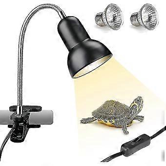 25/50w Uva Uvb Reptile Heat Lamp With 2 Bulbs, Basking Spot Hanging Lamp With Clip & Switch, Pet Heating Lamp For Turtle Tank (e27, 220v)
