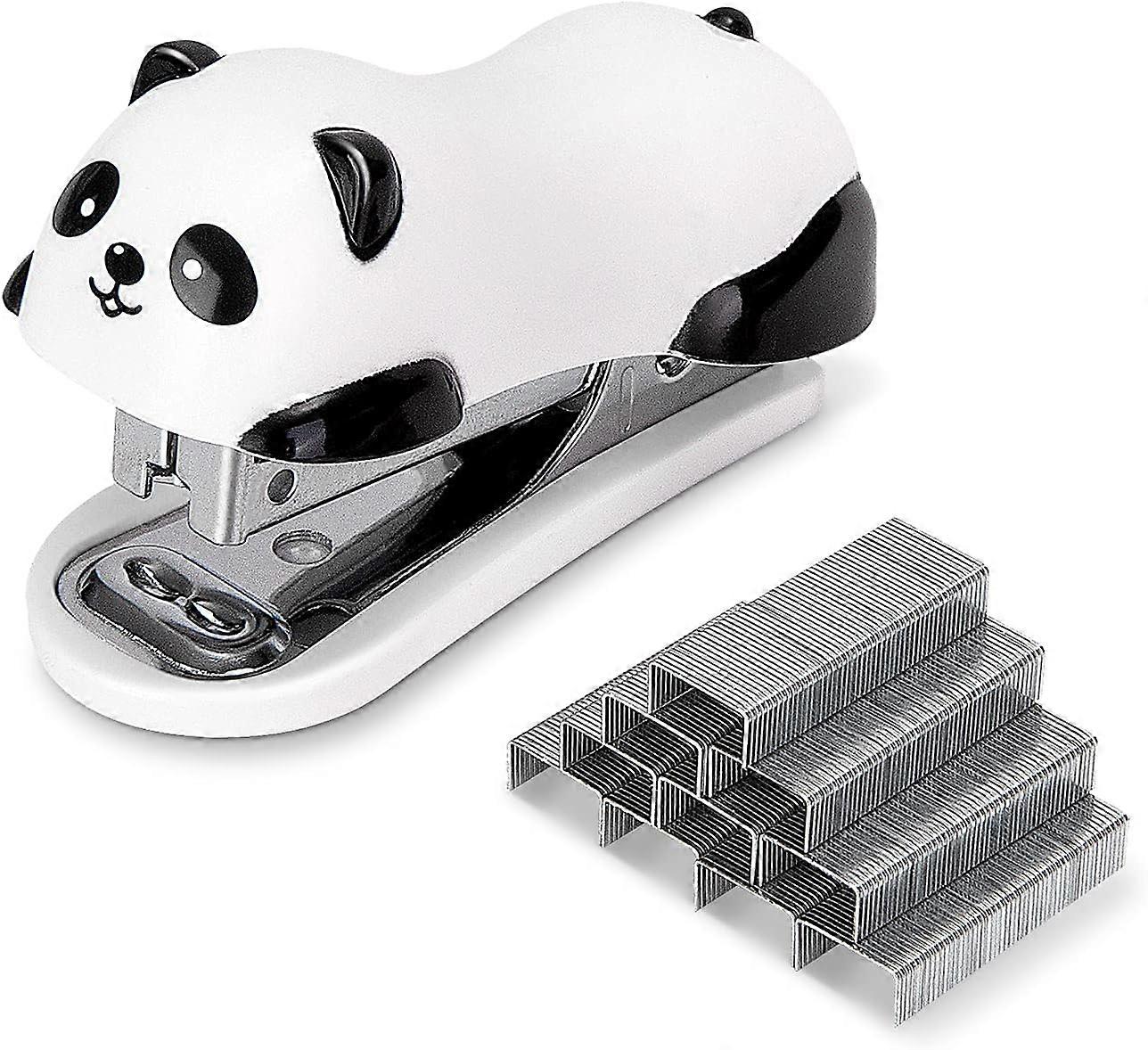 Mini Cute Panda Desktop Stapler, Office Stapler, 12 Sheet Capacity, Includes Built-in Staple Remover